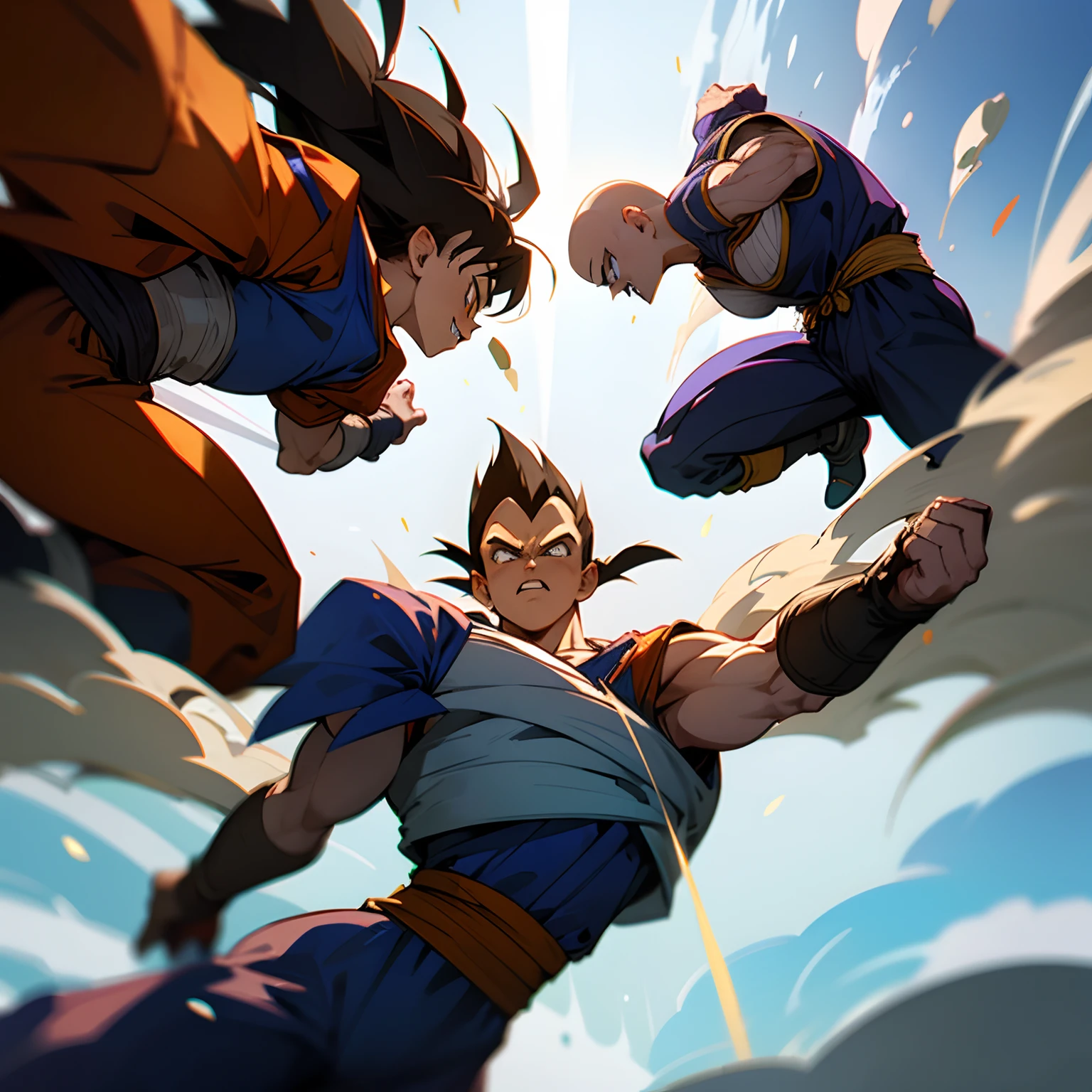 Vegeta and Goku vs. Kratos in Greece