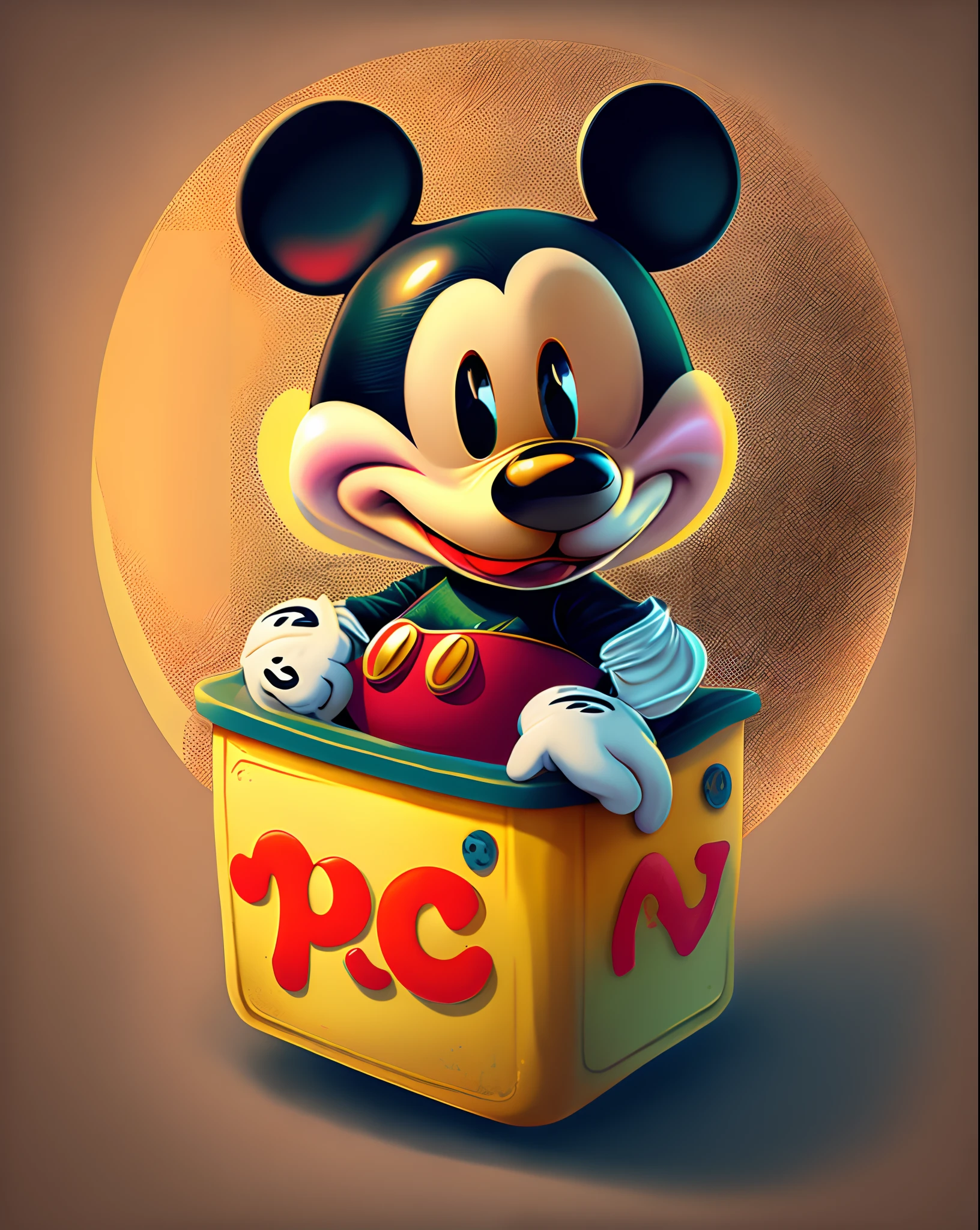Pixar-Style Mickey Mouse movie póster