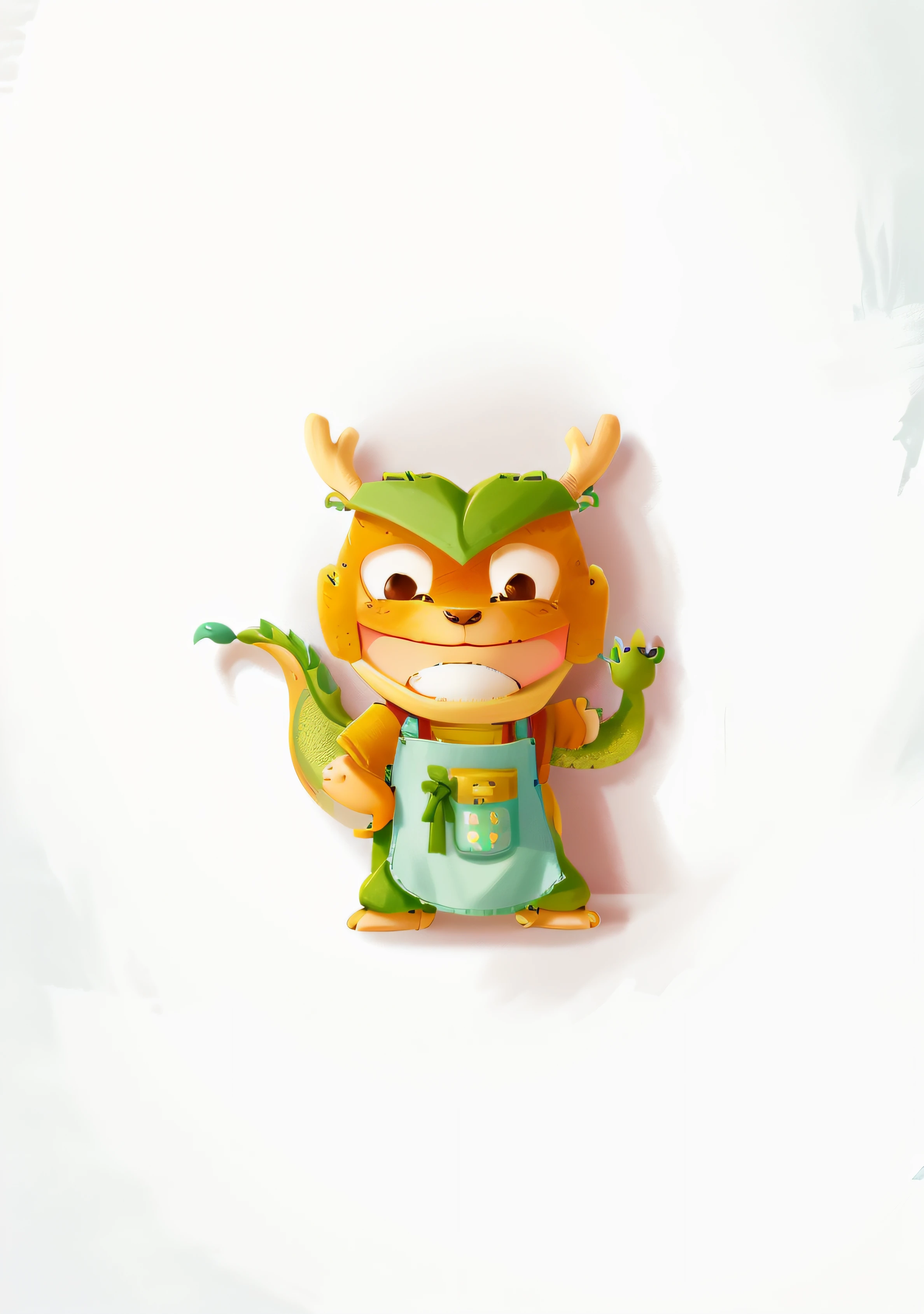 A little dragon in an apron