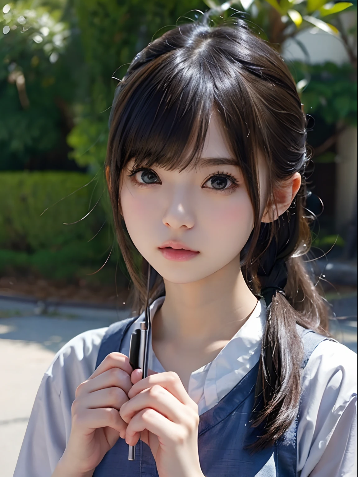 A very cute girl with a penis in her mouth、poneyTail、stark naked、I'm 18 years old, but I look very young