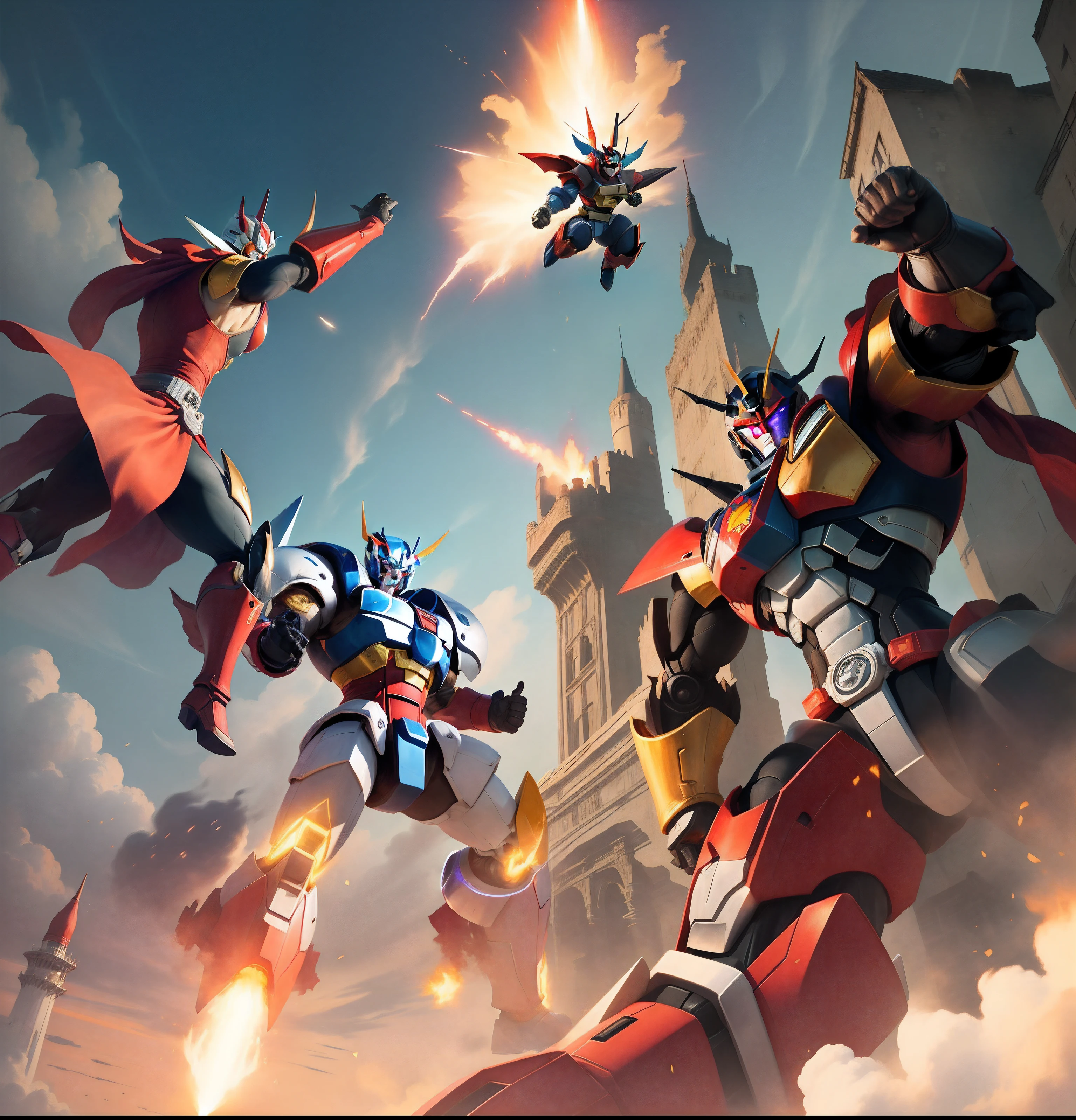 Soaring in the sky
Kurogane Castle
Super Robots
Mazinger Z
Invincible power is for us
Pielder on the Heart of Justice
Tobase Tekken!
Rocket Punch
I'm still going to do it
Breastfire
Mazingoh!Mazingoh!
Mazinger Z
