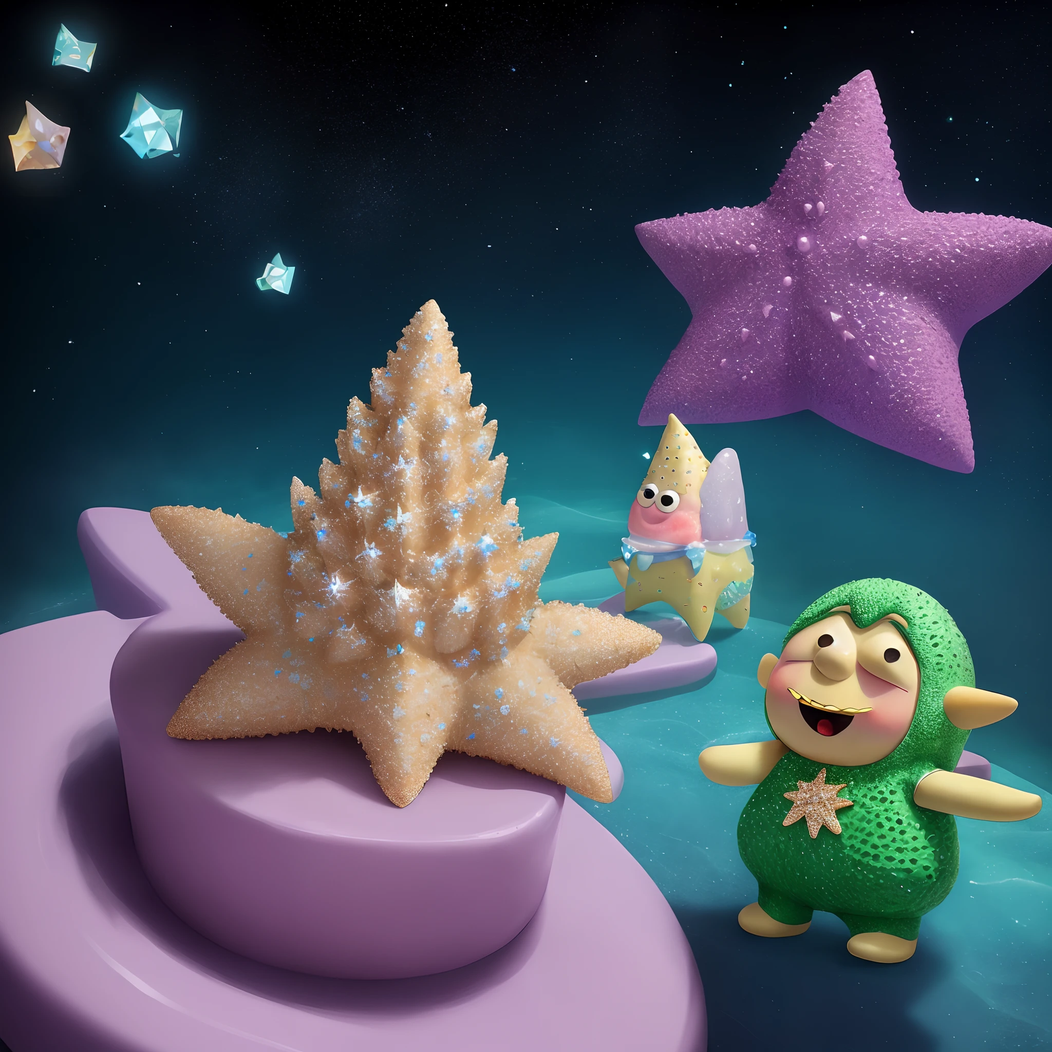 patrick star with diamond grillz