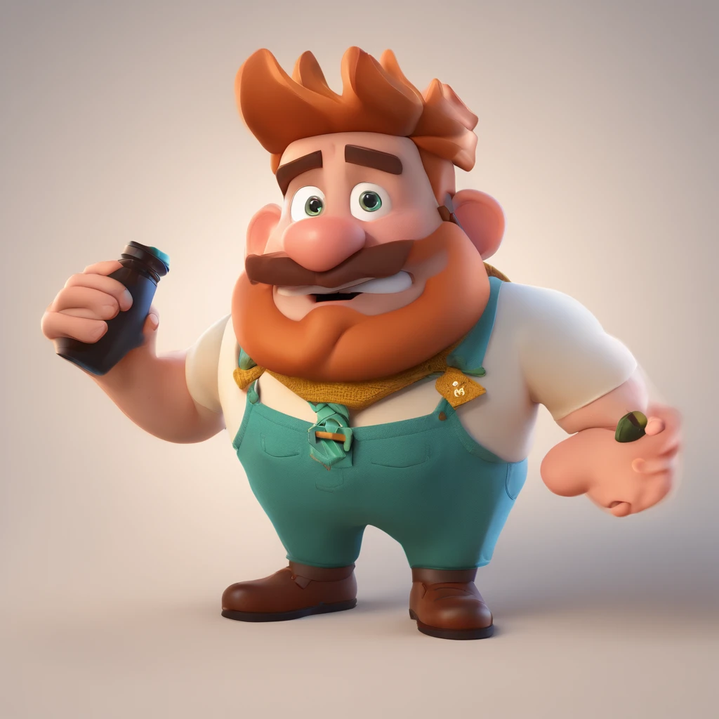 personagem estilo pixar de barba e meio calvo loiro sem oculos