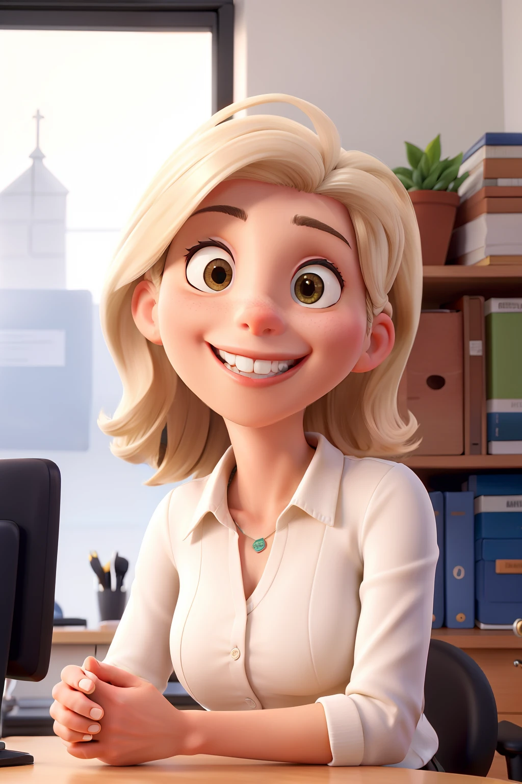 obra de arte, melhor qualidade ,Retrato de uma mulher madura loira bem-sucedida, adulta e adulta, Looking at the camera with his arms crossed. Smiling blonde businesswoman standing in new office .retrato da mulher madura.