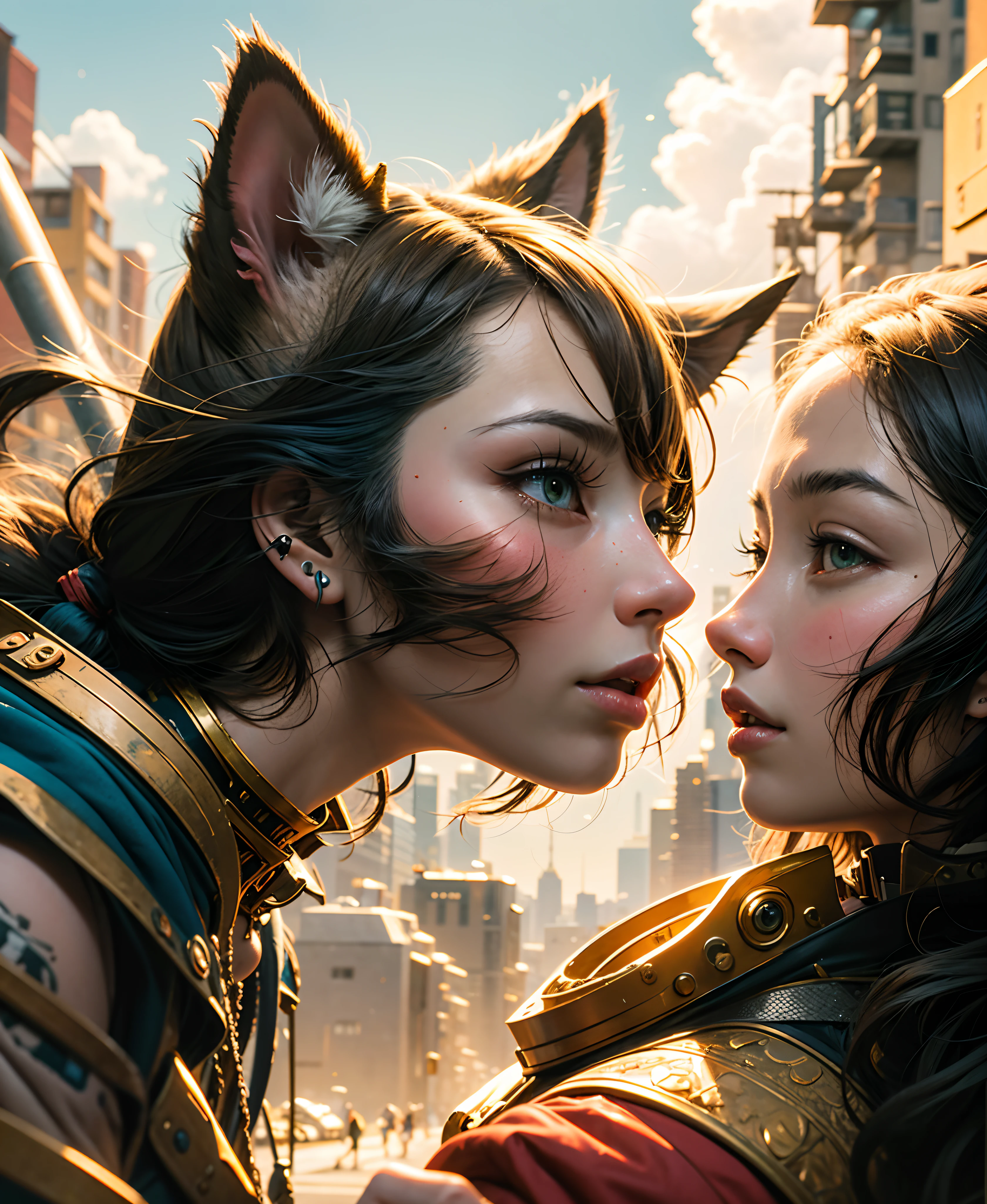 masutepiece, Best Quality, Illustration, Ultra-detailed, finely detail, hight resolution, 8K Wallpaper, Perfect dynamic composition, Cat's ears、Cat's ears、Cat's ears