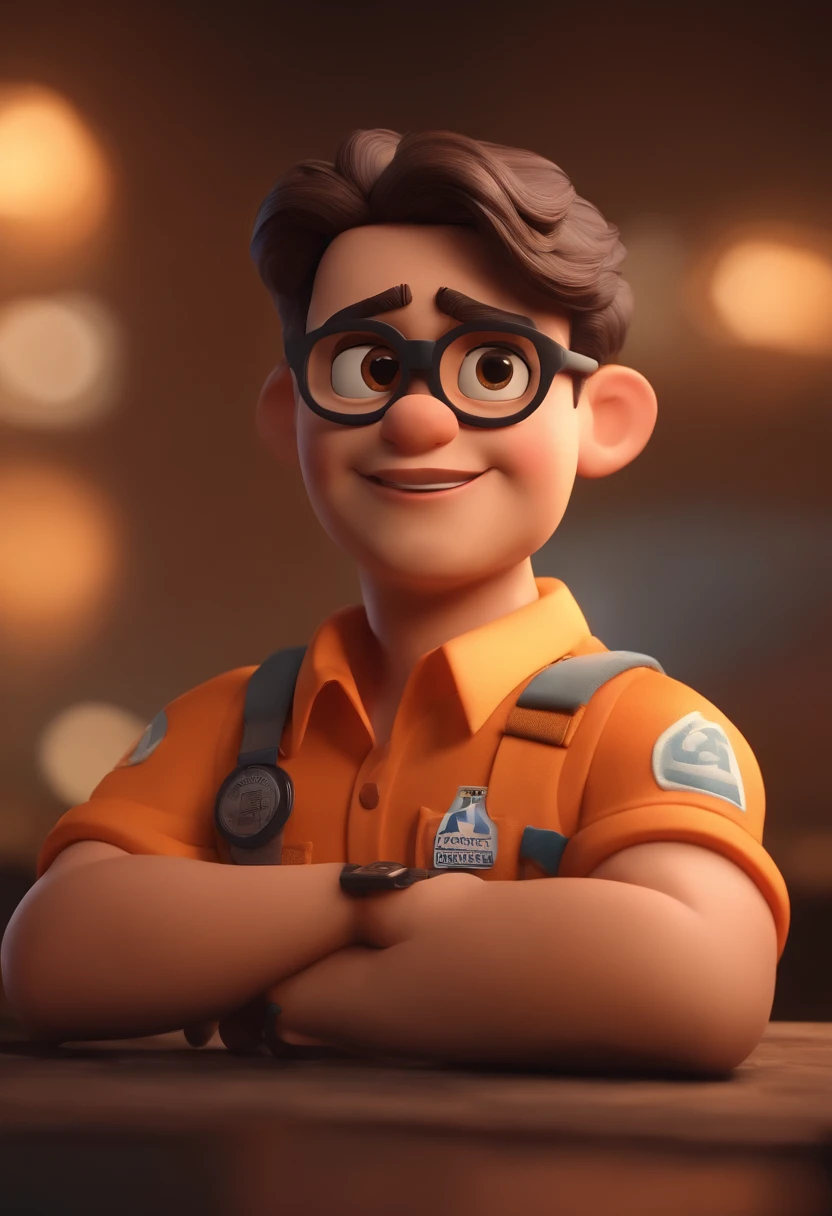 Personagem dos desenhos animados de jovem branco, loiro e uma camisa laranja , animation character, Caractere estilizado, animation style rendering, 3D estilizado, Arnold Maya render, 3 d render stylized, toon render keyshot, Personagem 3D, Personagem 3D, 3d rendering stylized, 3 d character render, personagem de desenho animado, Personagem de close up, Pose de personagem, (Estilo Pixar) (master part:1.2) (Bokeh) (best quality) (pele detalhada) (textura detalhada) (8k) (argila) (Cinematic lighting) (foco nítido
