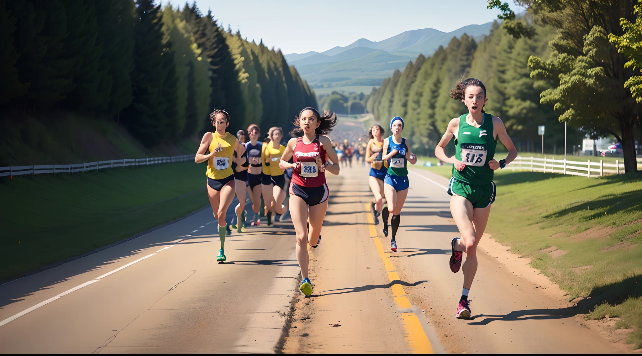 Naked different girls 100-meter runners run the distance