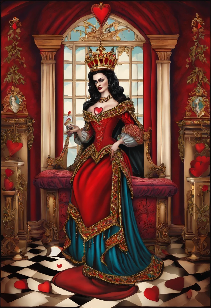 Queen of hearts in her crib in her room