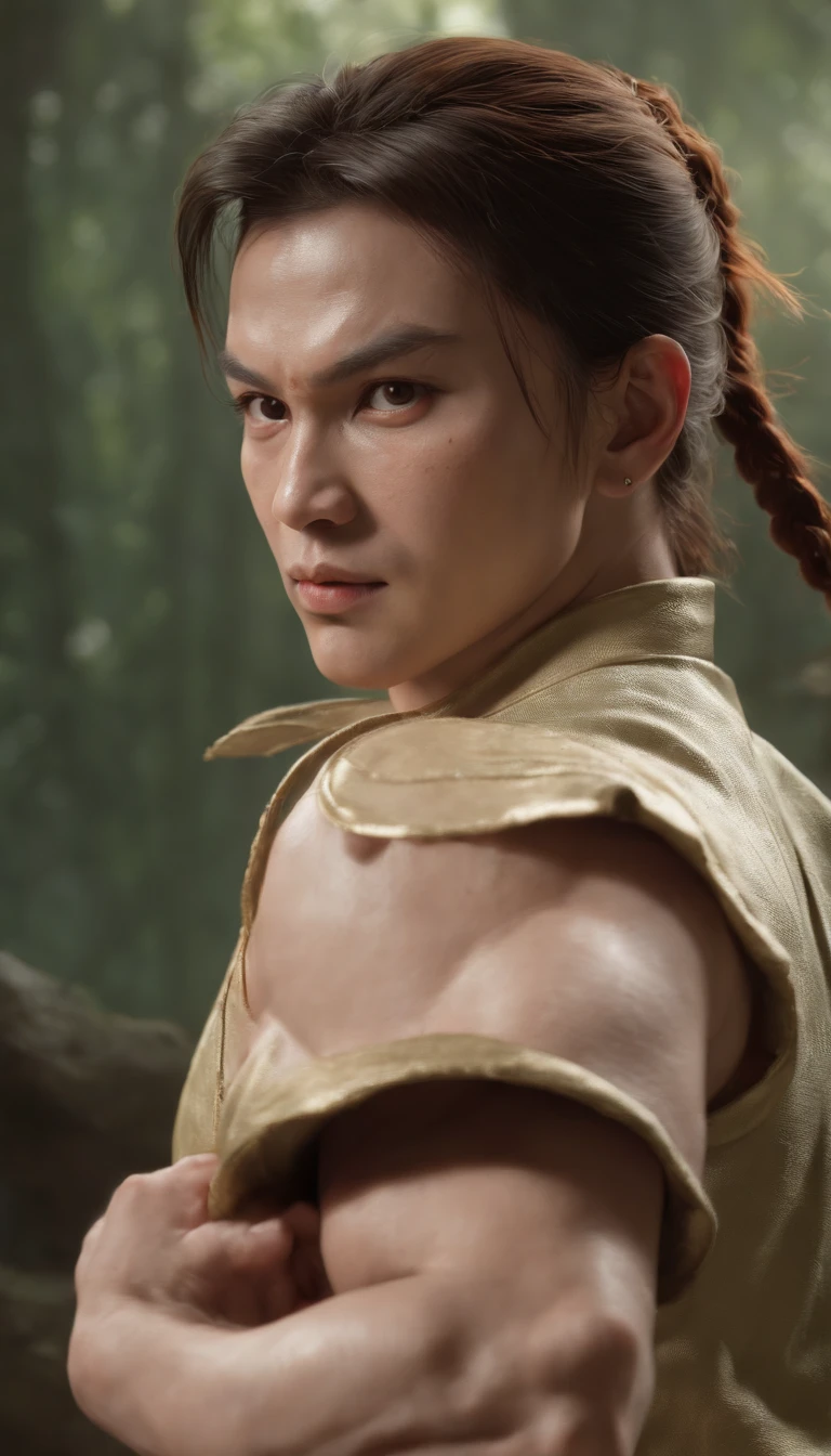 ((Chum Li do Street Fighter, ultra realistic)), (((full entire body))), ((perfect hands)), stunning, Hyper-Realistic, Octane Rendering, It is surrounded by the effects of smoke and lightning., Street Fighter Estilo, Old background, majestic, stunning, Green Shirt (wallpaper), Concept Art, intricate detailed, high-detail, ((motion picture)), breathtaking, (Very high quality, get, Main parts:1.5), (fotorrealista:1.5), shooting imaging, realistic photo, Nikon, natural light, 10, high-res, XF IQ4, 150 million pixels, 50 mm., ISO 1000 Certification, 1/250 years, natural light, adobe lightroom, photolab, Relationship in Photography, PhotoDirector 365, ::n_Digital Painting Style, Deformed parts, The face is deformed., ((ugly face)), ((Deformed hands)),