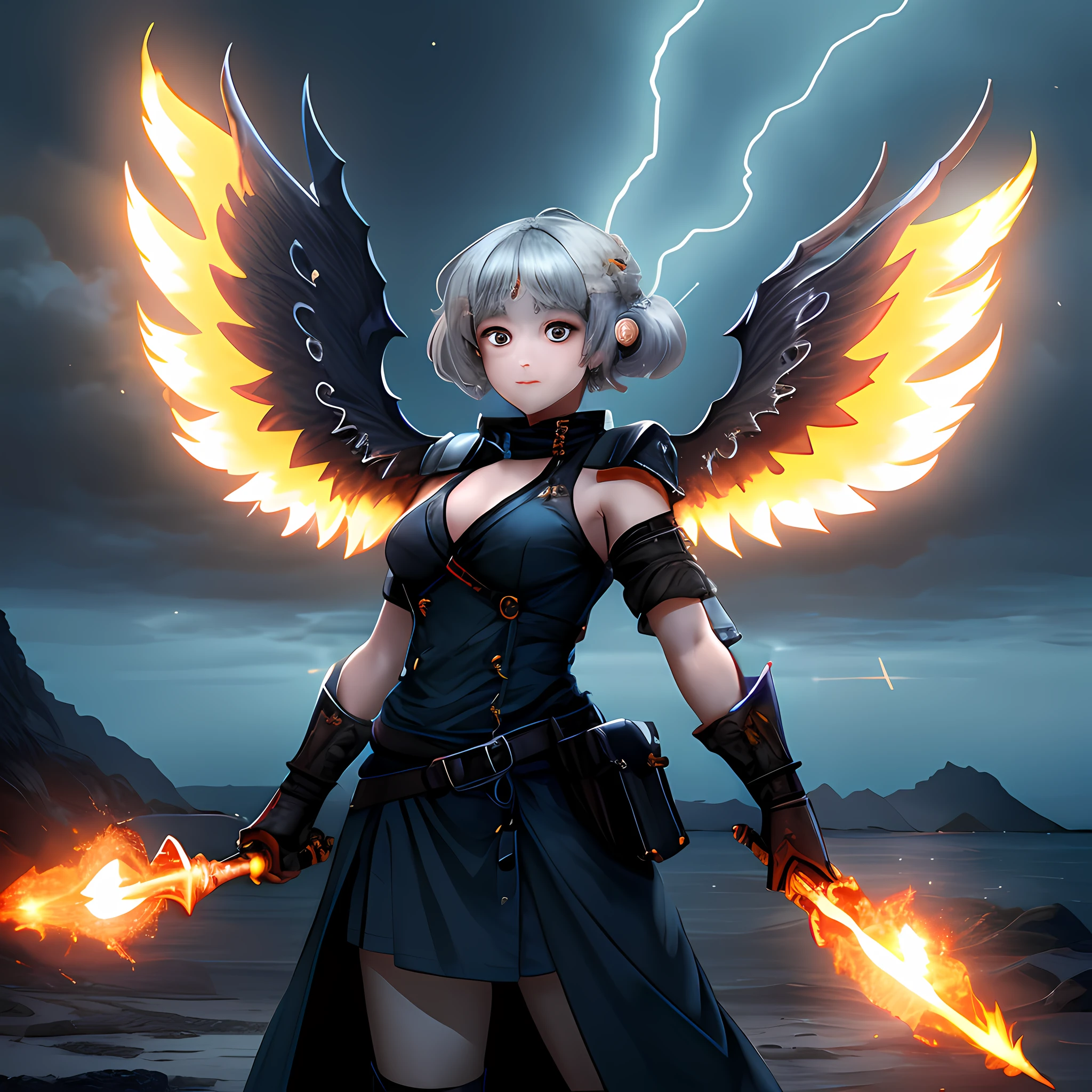 The Aura Road was opened
Twinkling light stares at me
The Power of the Aura
Open wings
Flying to the heavens
Don't be afraid, my heart
Don't be sad, let the flame of my fighting spirit be righteous
Thunder strikes, Sood spurs
When the sea and the earth were torn
Aura Butler Dunbine
Aura Shoot Dunbine
Attack, Attack, I'm a Warrior