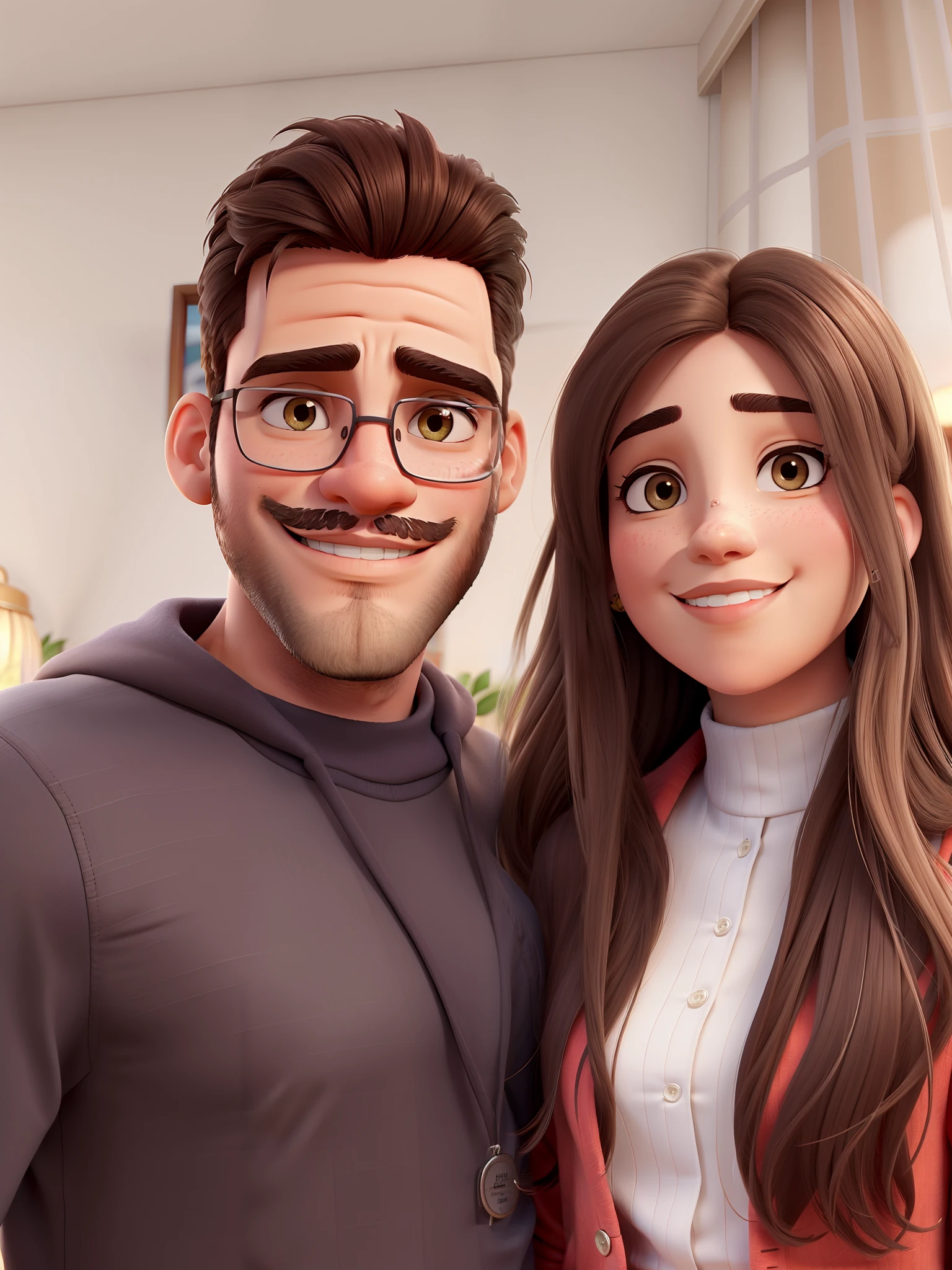 A couple, a man and a woman with black hair(high resolution, work of art:1.2), (realisitic,photorealisitic,photo-realisitic:1.37), detailedeyes, Detailed lips,