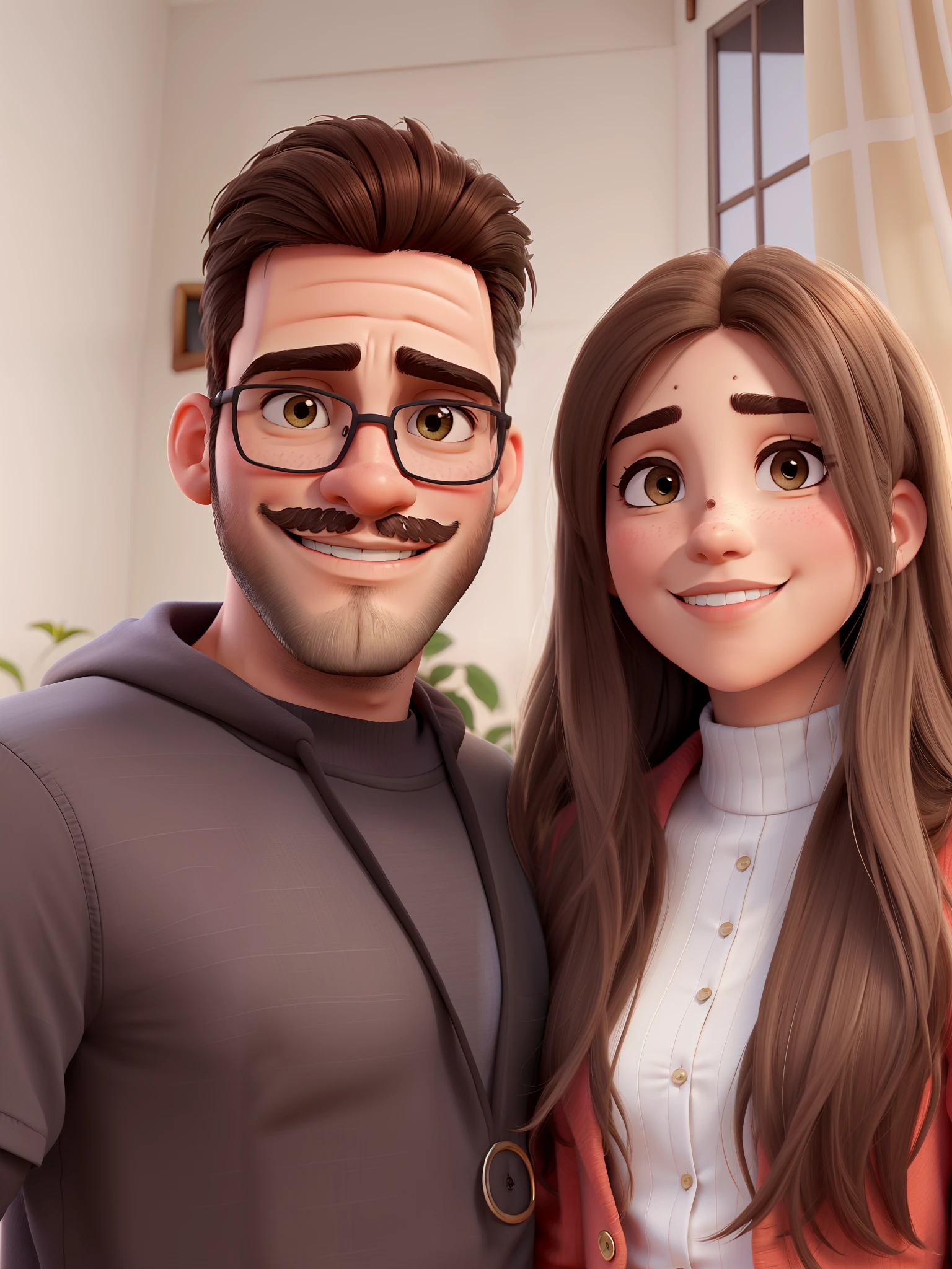 Casal , homen de barba , mulher loira