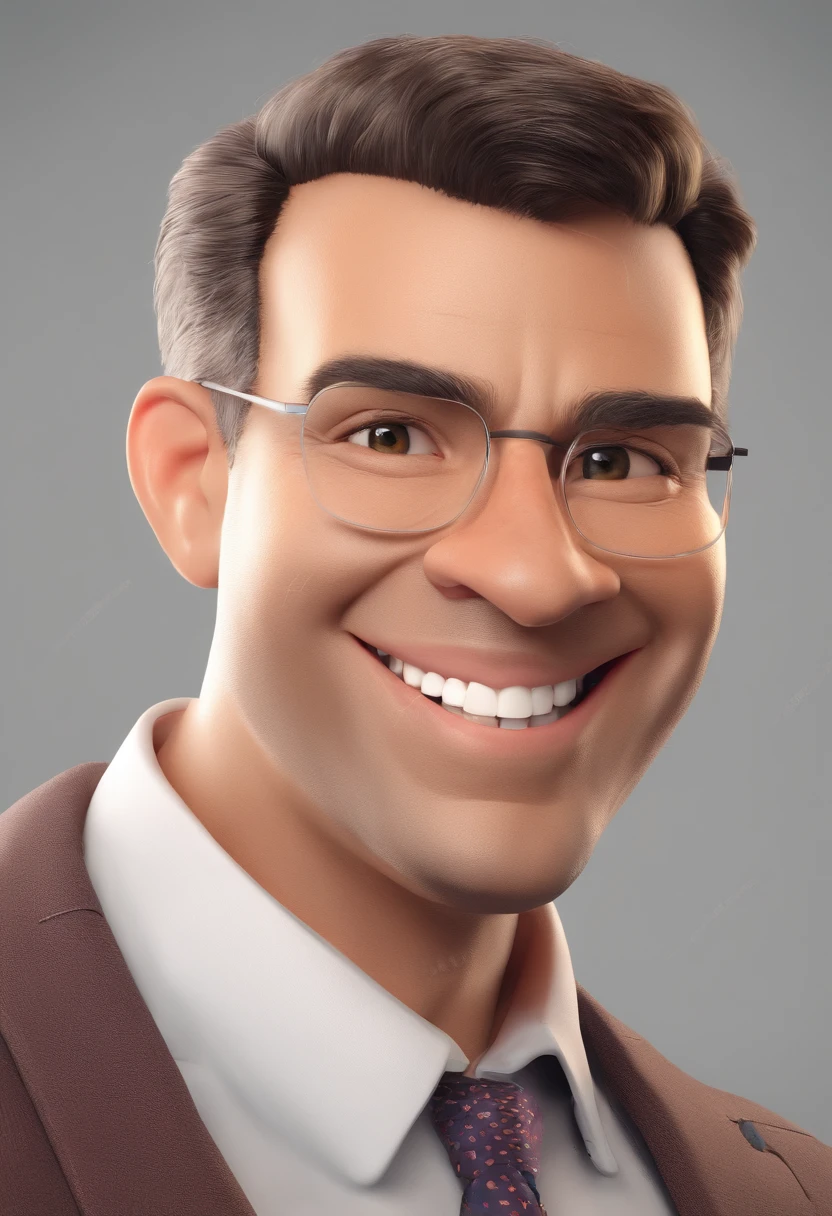 Smiling Man Illustration, sorriso insano, Homem de pele marrom com um sorriso gigante, happily smiling at the camera, sorriso atrevido, he's smiling, sorriso muito grande, Macho sorridente, foto de perfil headshot, rindo sorriso enorme, desenhando no estilo de Arte 3D, c4d, fundo de cor branco puro, estilo disney, estilo pixar render ilustracao Super Detalhe, 8k