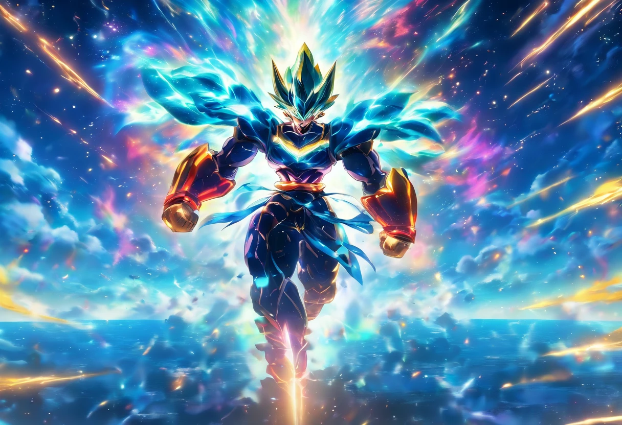 (Highly detailed, vibrant colors), (best quality, 4K, a high-resolution), mobile warriors sprint under the starry sky, leaving vibrant footprints in the starry night scene The symbolic significance of infinite energy and infinite potential Energy movement and dynamic composition, dreamy atmosphere, dazzling effects, and glowing light stripes The dramatic contrast between strong emotions and a frenzied sprint, the dark sky, and vivid light trajectories Cinematic, epic shots