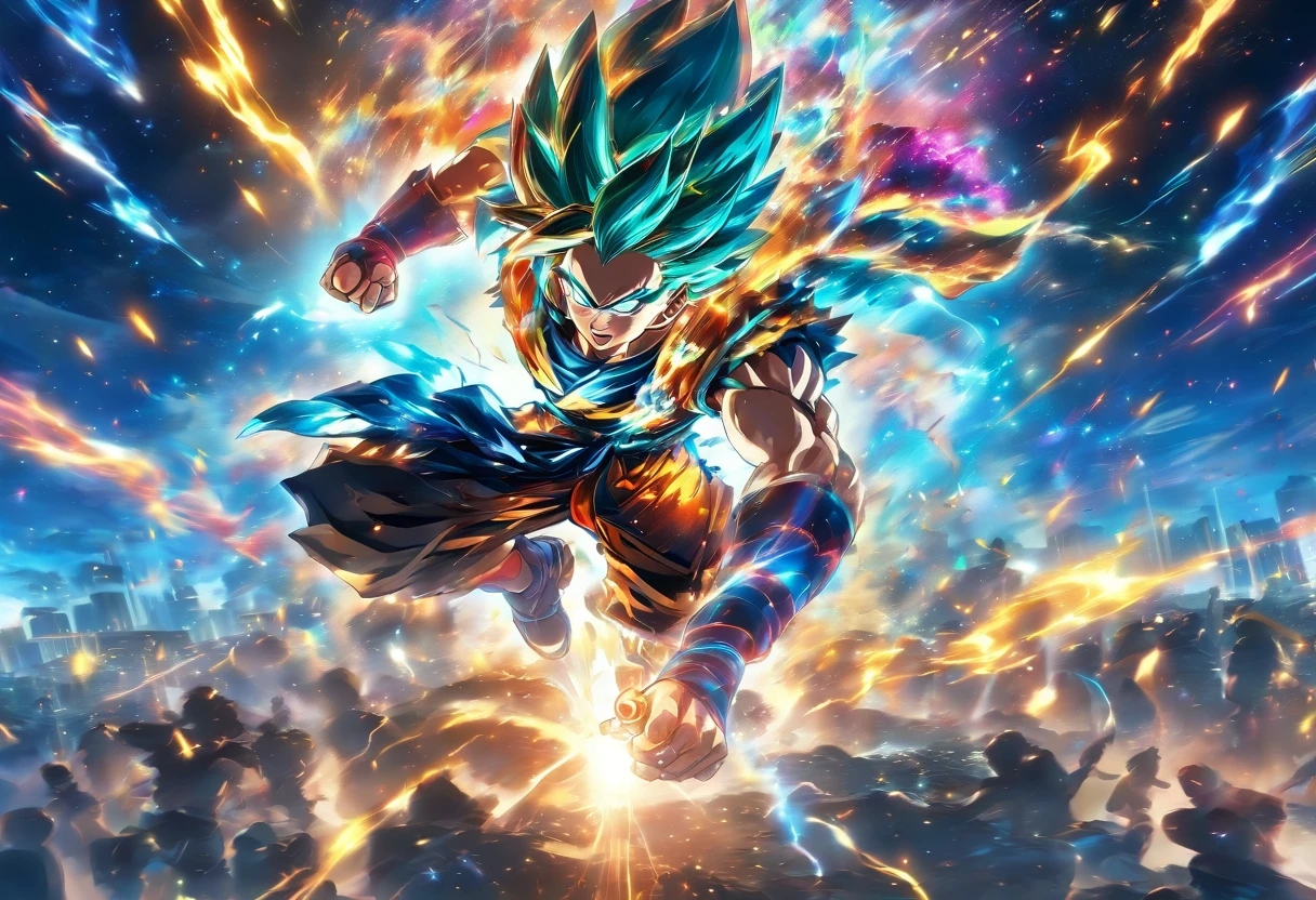 (Highly detailed, vibrant colors), (best quality, 4K, a high-resolution), mobile warriors sprint under the starry sky, leaving vibrant footprints in the starry night scene The symbolic significance of infinite energy and infinite potential Energy movement and dynamic composition, dreamy atmosphere, dazzling effects, and glowing light stripes The dramatic contrast between strong emotions and a frenzied sprint, the dark sky, and vivid light trajectories Cinematic, epic shots