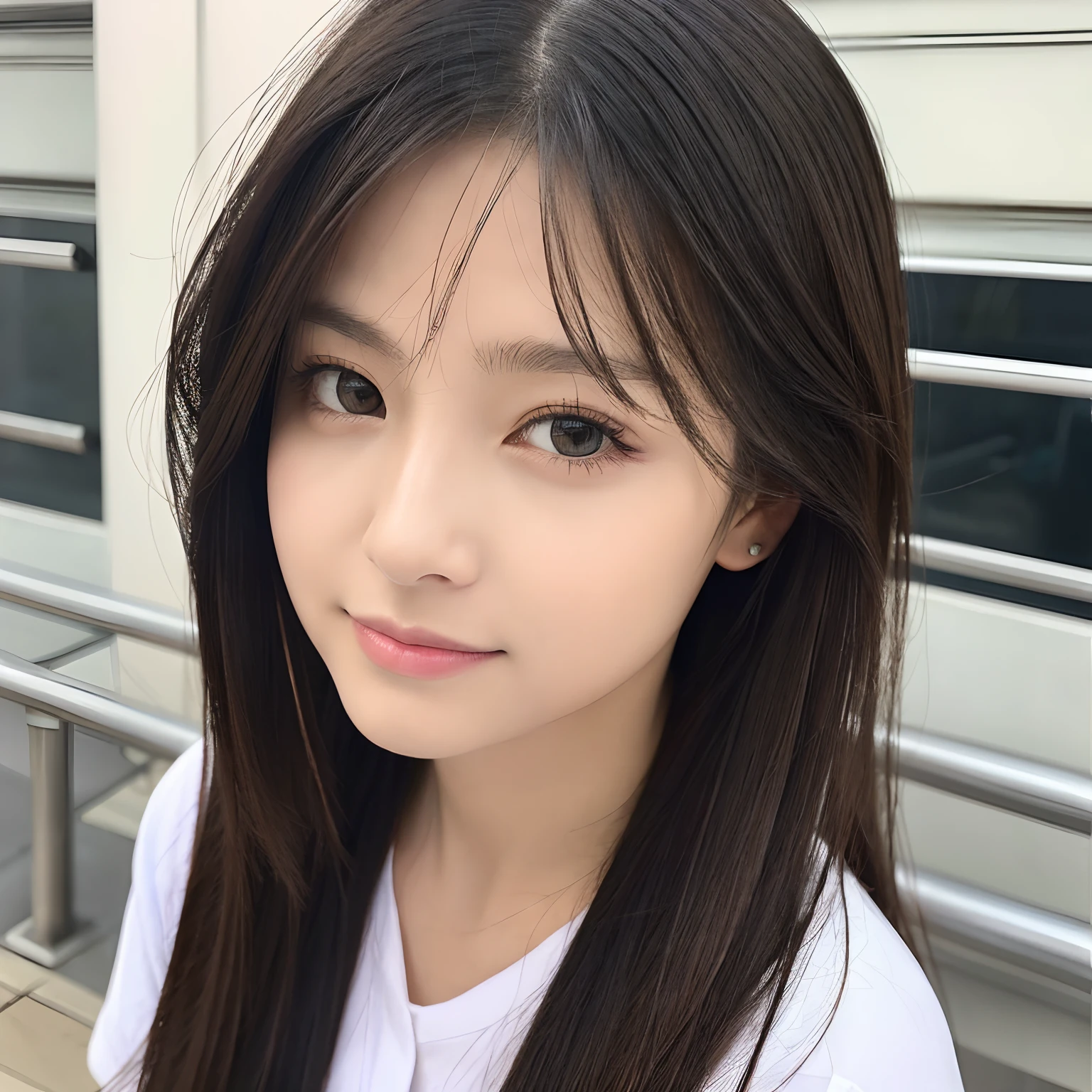 Long black hair Brown eyes Neat and clean girl