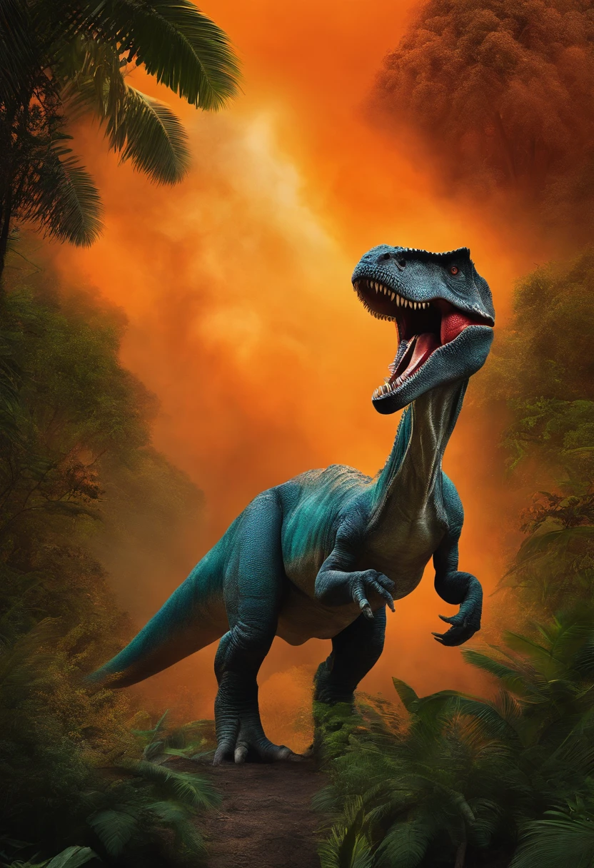 dinosaur,Boran Forest,Volcanic eruption