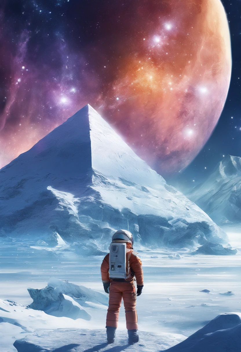 Antarctic continent、amazing composition、Huge ice wall、Ice pyramid、Ruins、spaceships、The human、Ice World、Ancient ruins、researcher、Plants、Wide entrance、