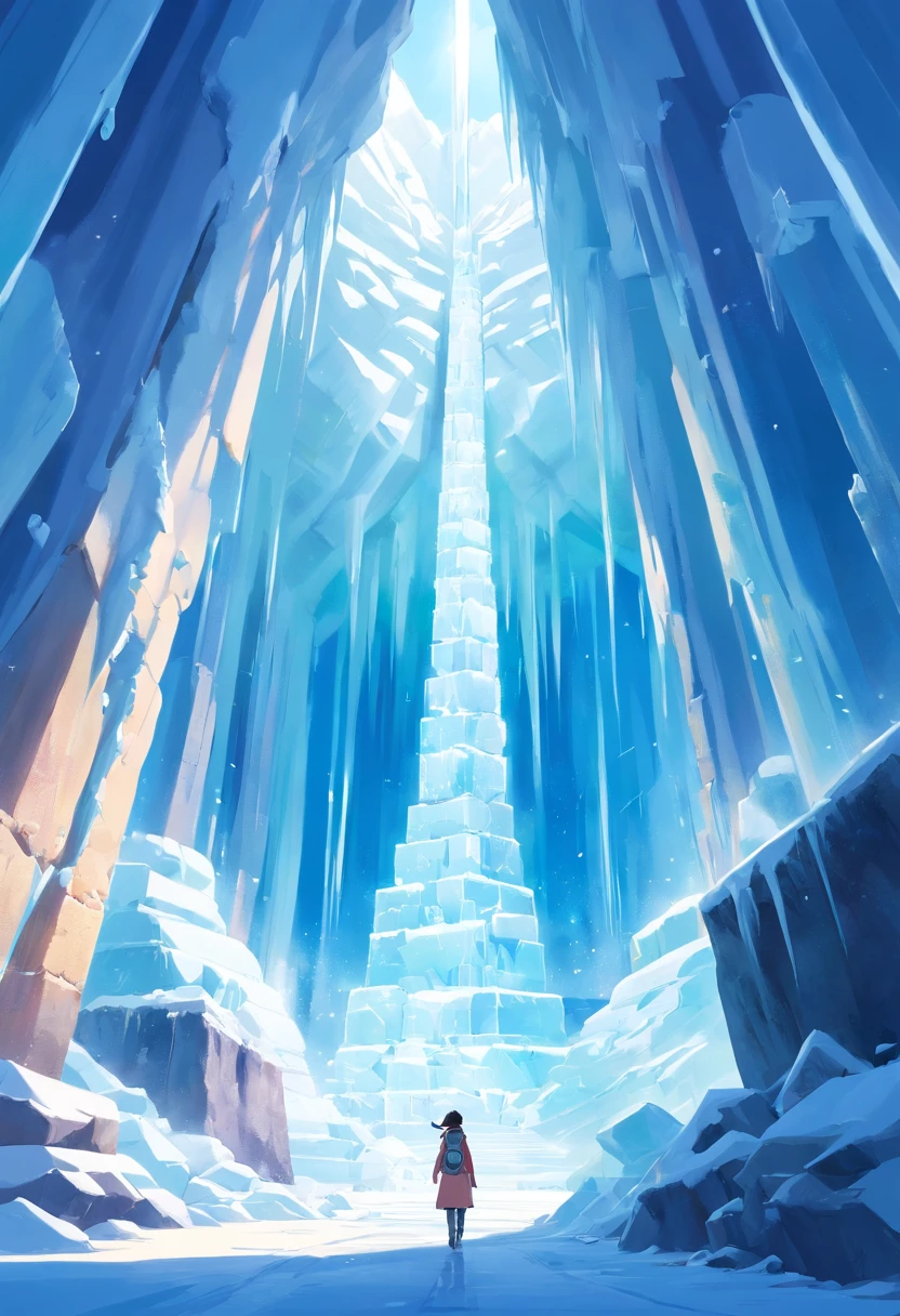 Antarctic continent、amazing composition、Huge ice wall、Ice pyramid、Ruins、spaceships、The human、Ice World、Ancient ruins、researcher、Plants、Wide entrance、