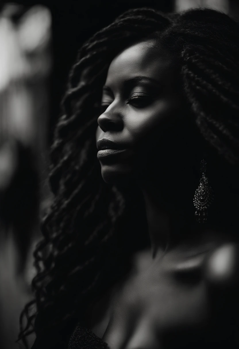 Une magnifique femme noire belle, belle silhouette, beaux seins + lovely lips+Tresse entrepreneur) est en entreprise . responsable de communications ivoirienne tres realiste