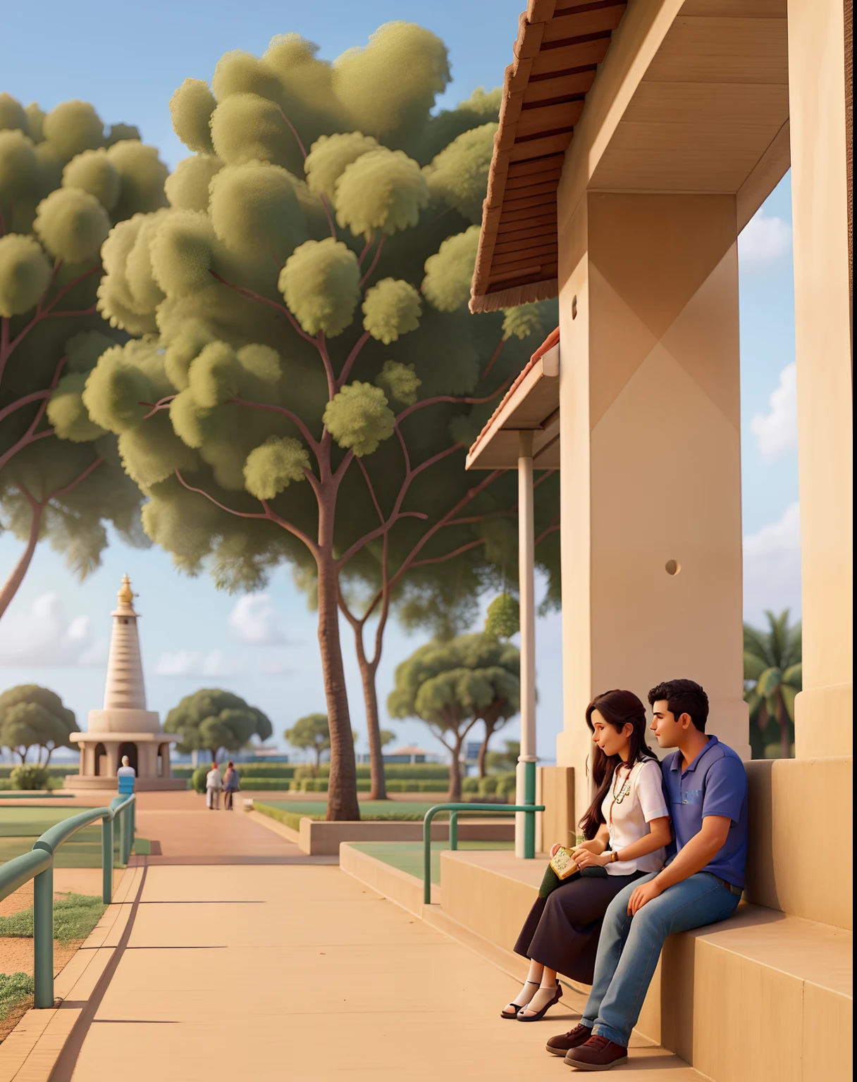 Couple on an afternoon at Anauá Park in Boa Vista