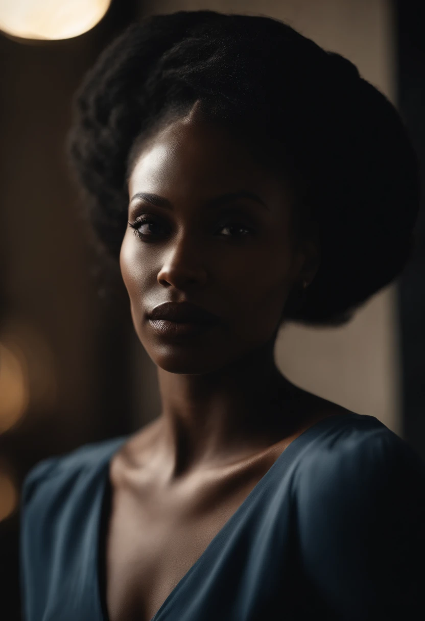 Une magnifique femme noire belle, belle silhouette, beaux seins + lovely lips+Tresse entrepreneur) est en entreprise . ivoirienne tres realiste