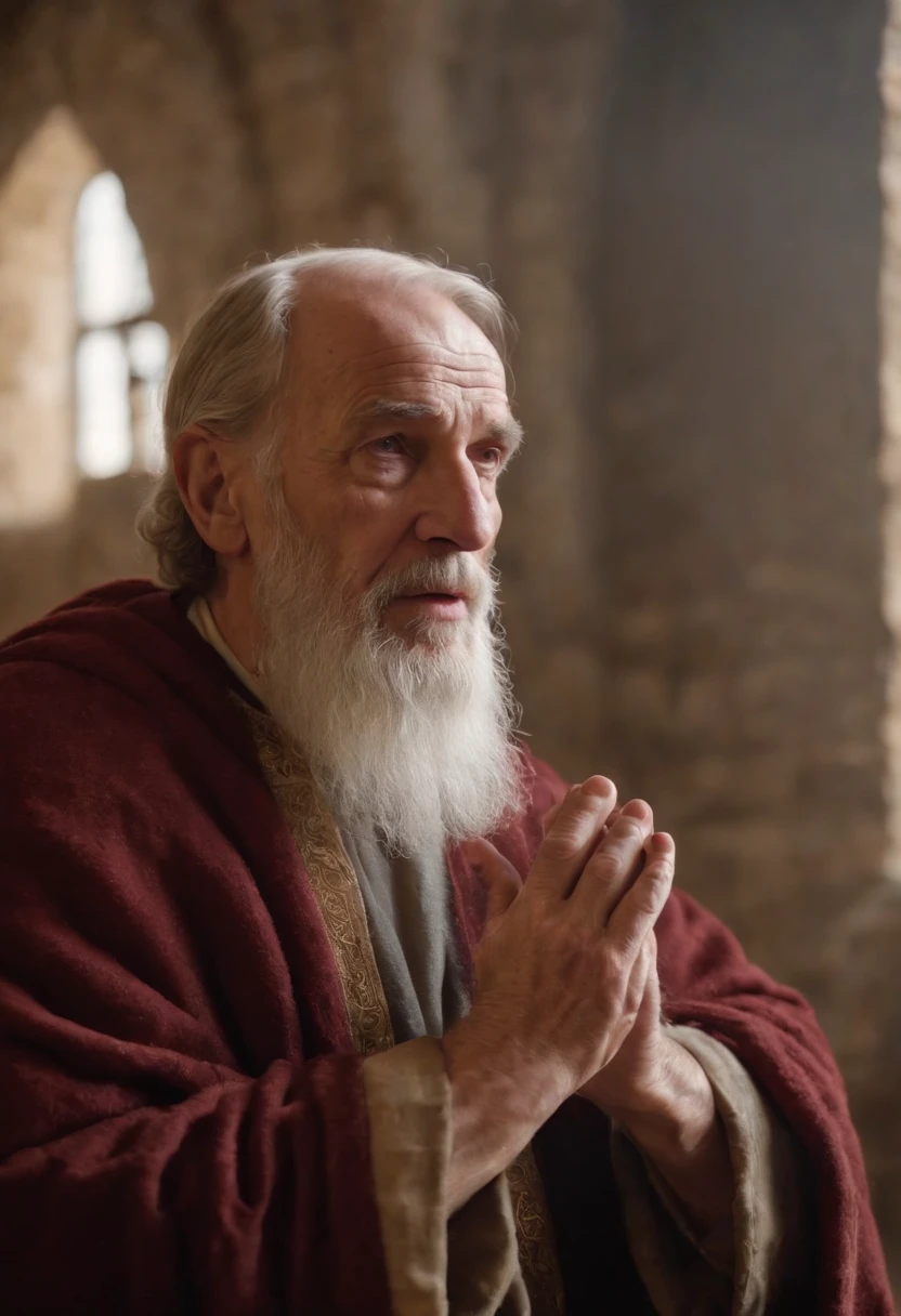 Old man talking with God, Biblical characters from the New Testament of the Bible,