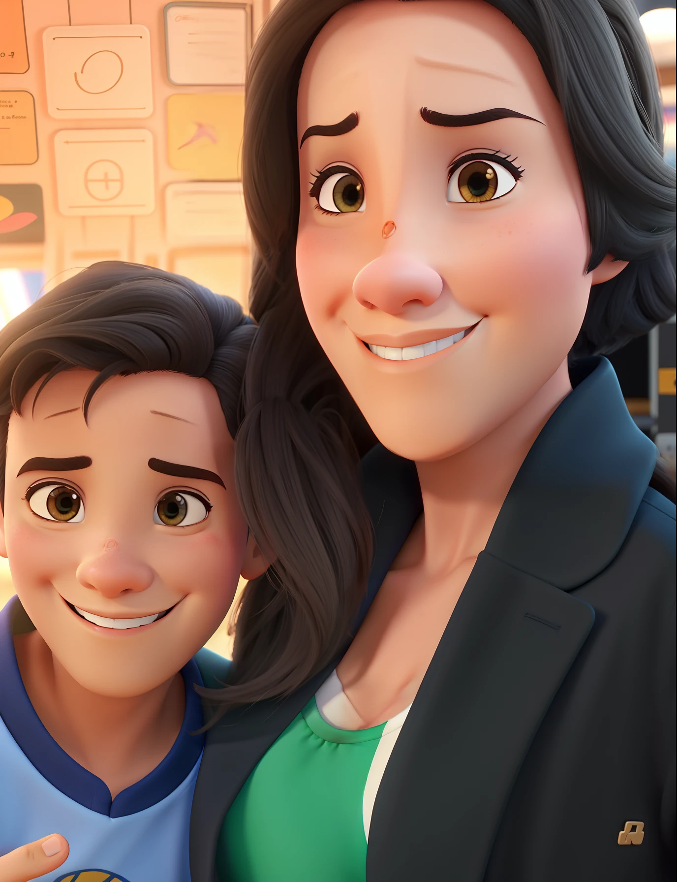 e mulher no estilo Disney Pixar, alta qualidade, melhor qualidade