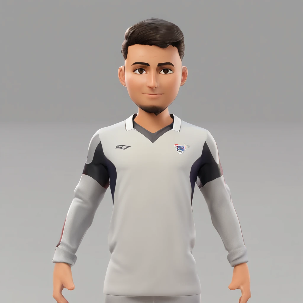 Um homem de 25 anos, com cabelo castanho curto,cara de diamante, olhar estrito, e olhos castanhos, vestindo Nike tech branca