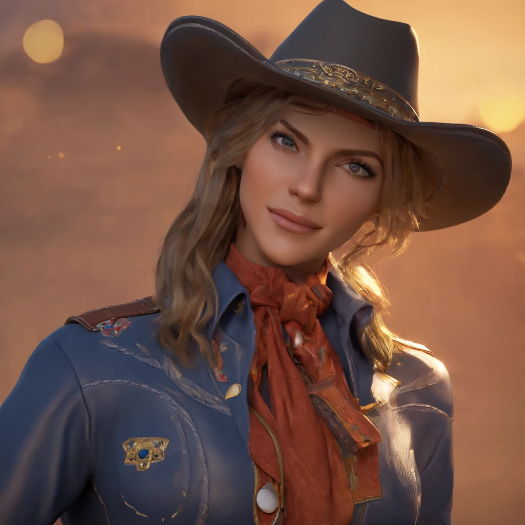 (master part, best quality:1.2), cowboy shot, sozinho, 1girl, Carlota Aulin, no expression, boca fechada, Olhando para Vewer, Ascot, Capelet, saia, coxas azuis