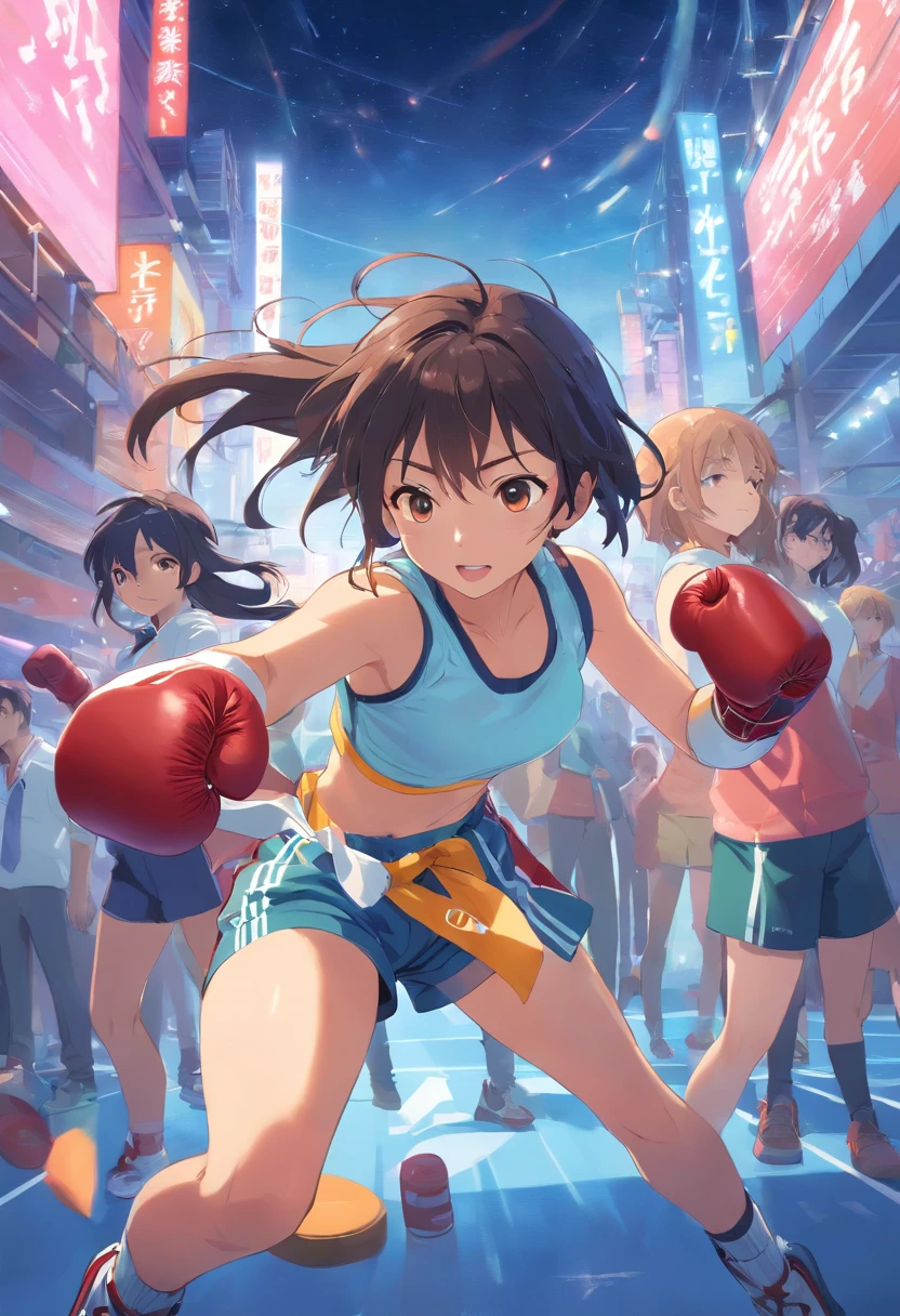 boxing、Gamine、teens girl、a navel、hason、kosmos