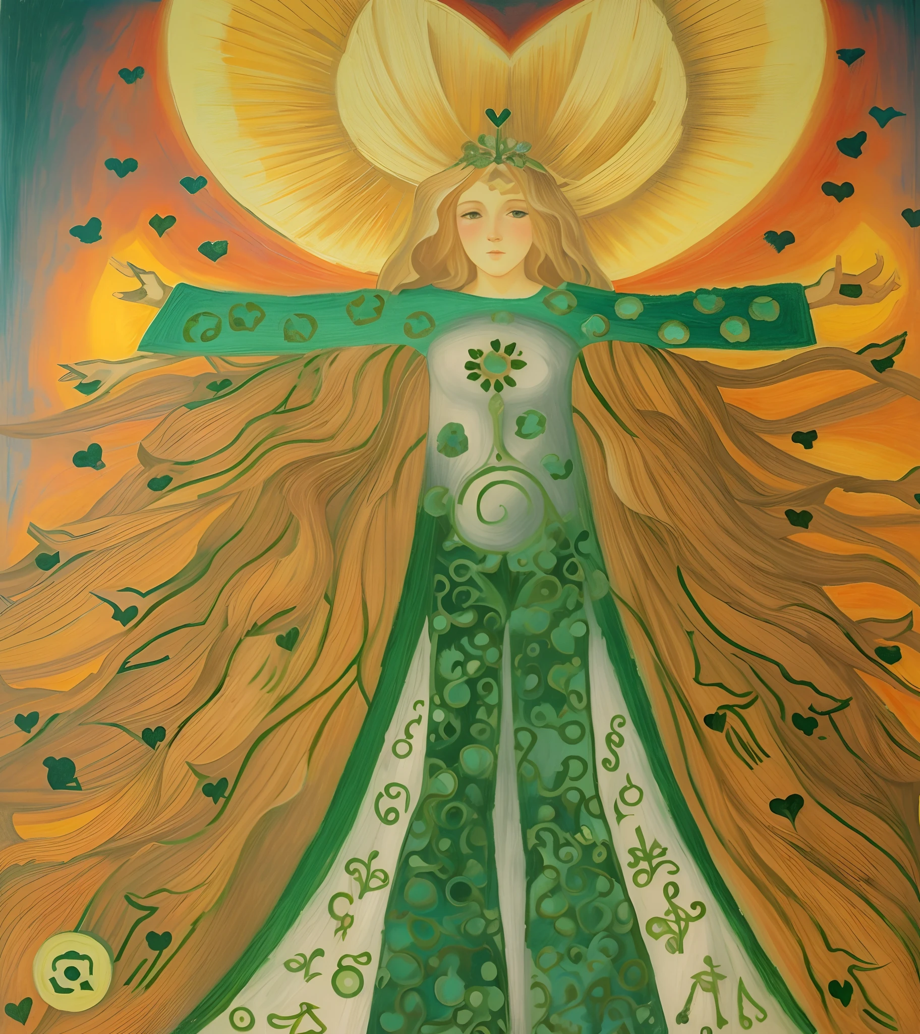 <lora:fidus_v2_7200:1.3>, (fidus style:1.3), (lithography:1.3), artwork of a nude blonde woman standing in a field of sunflowers with her hands behind her back, ornamental frame, runic inscriptions, nsfw, art, fine art, masterpiece, awardwinning, trending on artstation, best quality