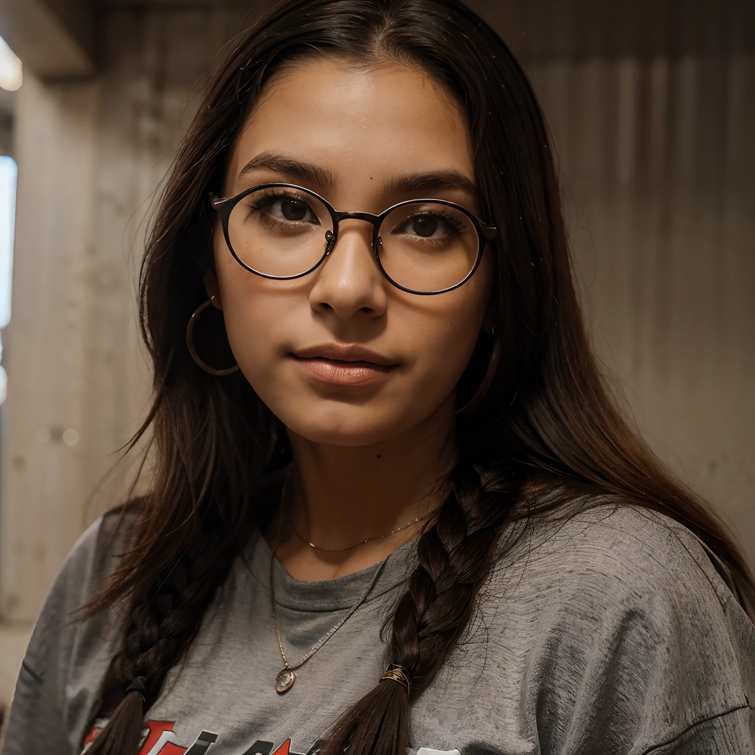 Tenho 1,56 metros, peso 80 kilos, pele branca cabelo castanhos, I wear round brown glasses, I have 12mm flood and black round nose piercing
