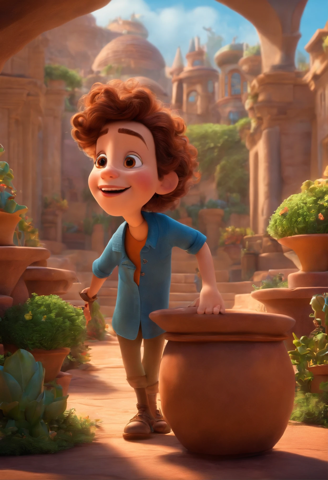 A Dream Architect Inspired by Pixar Animation, de perto. The character takes center stage with captivating facial expressions, oferecendo um toque de irrealidade