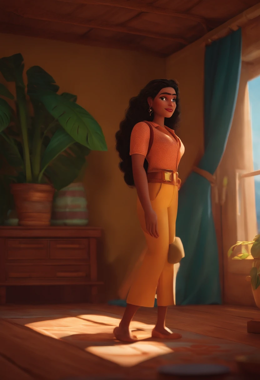 Criar um personagem no estilo pixar dentro de um jaleco. personagem morena