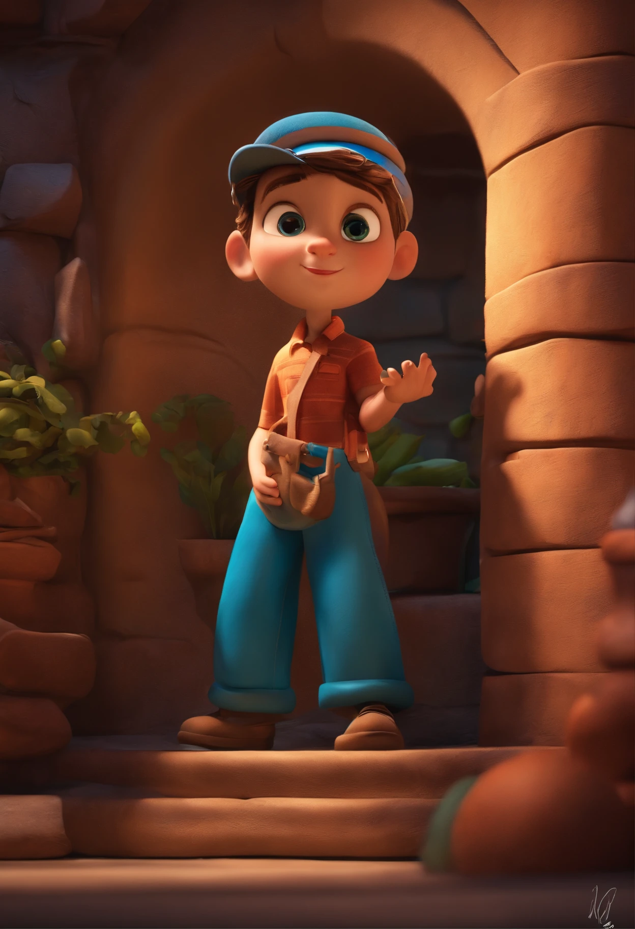 A Dream Architect Inspired by Pixar Animation, de perto. The character takes center stage with captivating facial expressions, oferecendo um toque de irrealidade