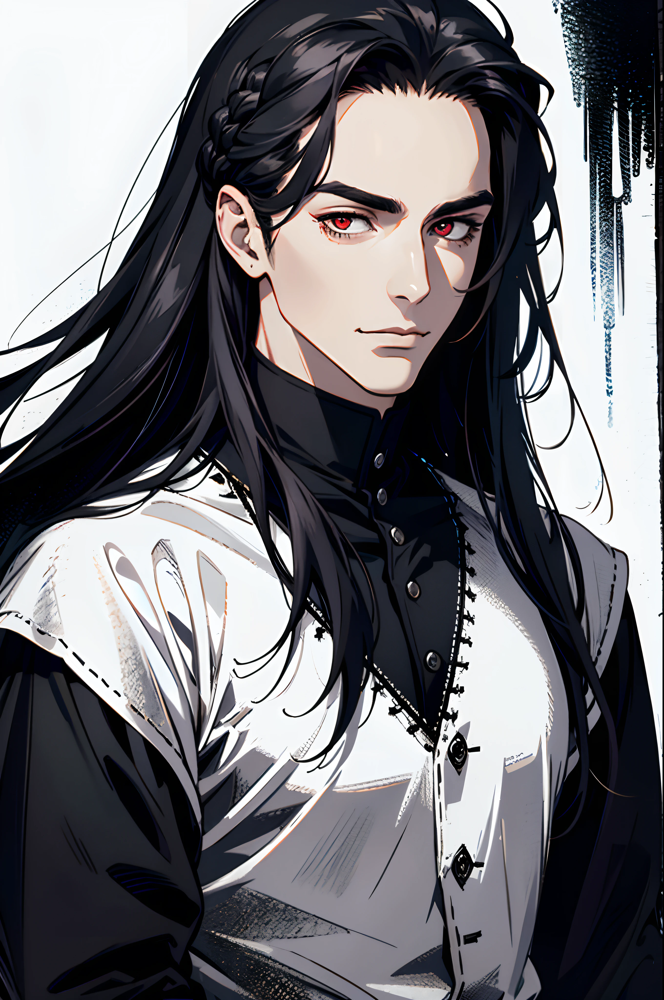 (absurdres, highres, ultra detailed), 1 male, adult, handsome, tall muscular guy, broad shoulders, finely detailed eyes and detailed face, black very long hair, gray eyes, handsome, fantasy, gothic, wolf ears, wolf tail, Sunlight, Fantastic light and shadow, Scenery, portrait, vampire fangs, open mouth, sexy, attractive, full body, tongle, no clothes, no shirt,, Dog Collar, bangs, cute face