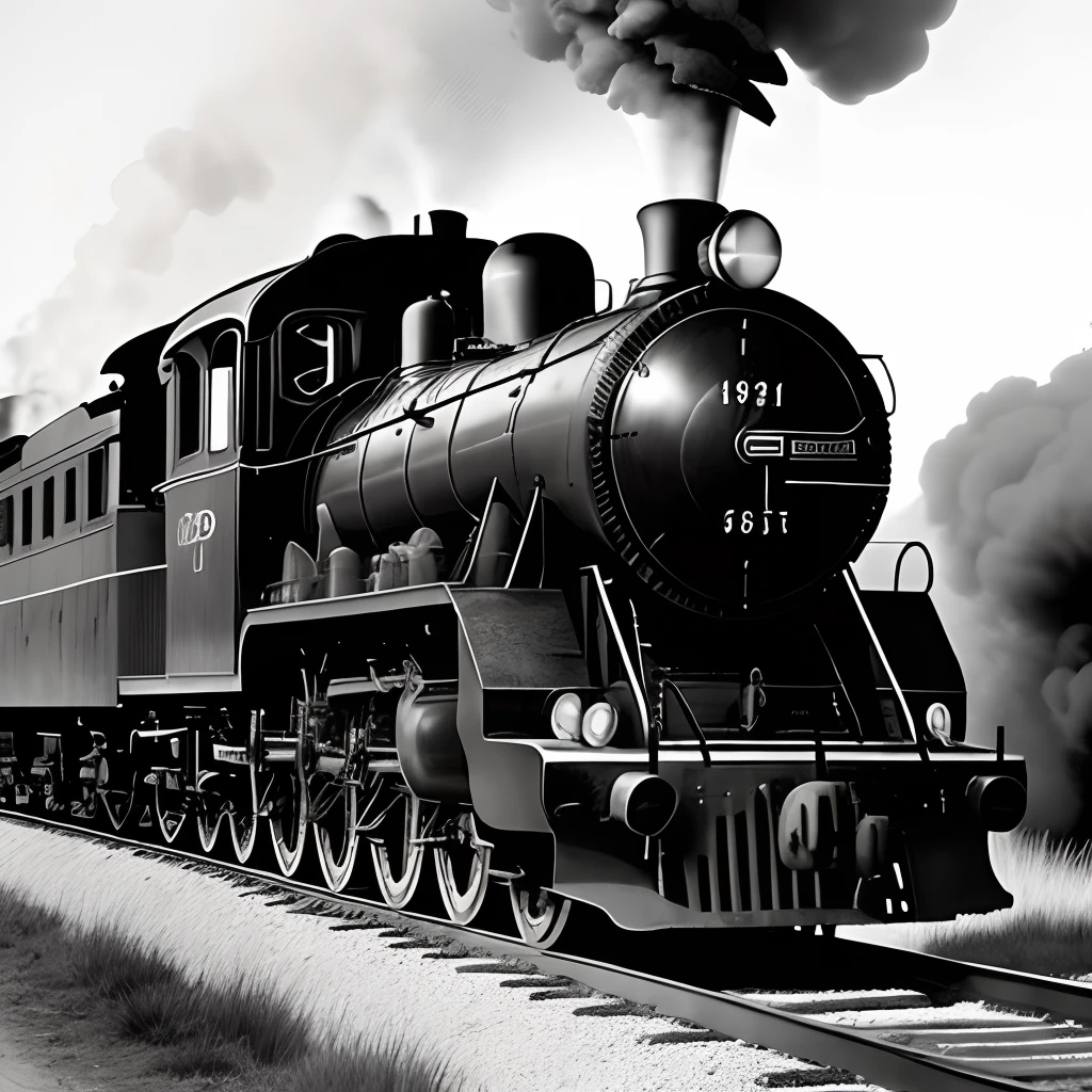 black and white photo of an american steam locomotive from the 19th century