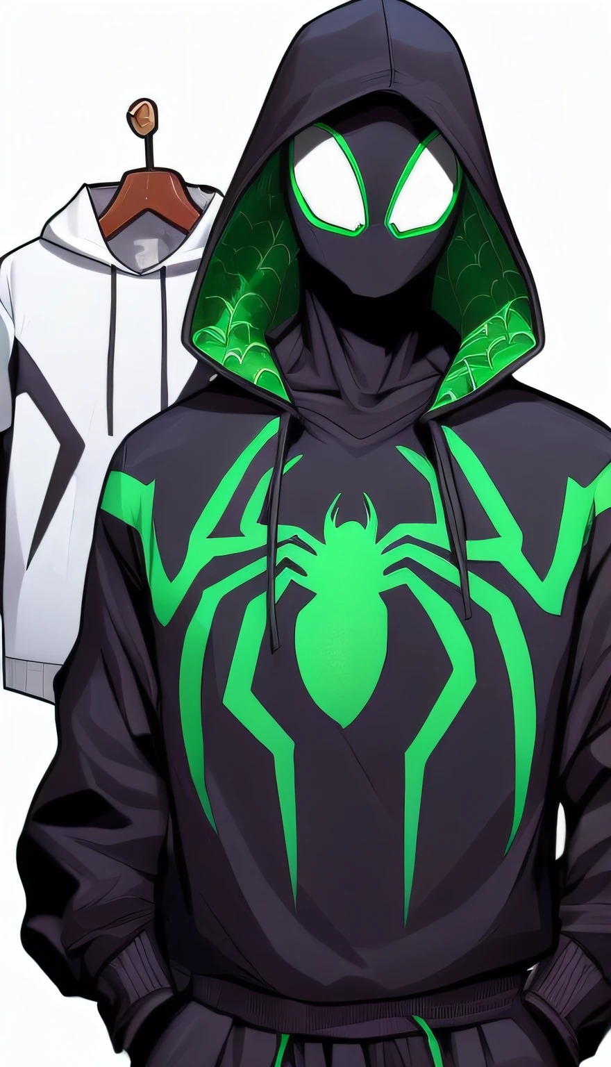 Aranha - Homem na Aranha - Verso Hoodie, simbionte, no aranhaverso, spider - estilo de arte verso, aranhaverso, no aranhaverso, veneno, traje de veneno, cyber wear, Capuz, aranha, hiper ultra detalhado, usando roupas netrunner, Estilo Marvel