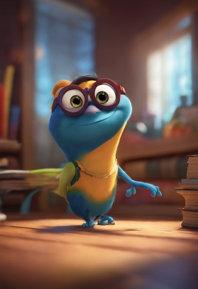 Personagem pixar de terno e gravatas e oculos