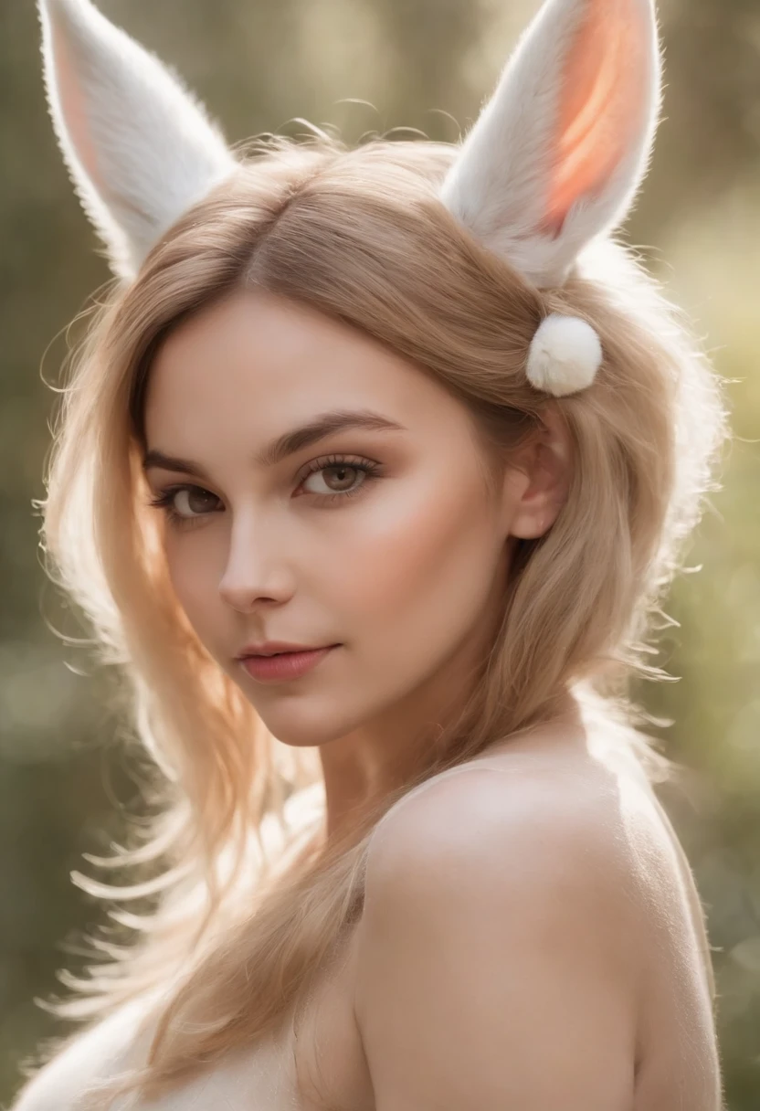 um close up de uma mulher usando orelhas de gato e um estrangulamento, orelhas de raposa, menina com orelhas de raposa, orelhas de raposa fofas, orelhas de raposa branca, ultrarrealista doce coelhinho menina, uma bela raposa senhora, pele hiper realista, headshot of young female furry, Lola Bunny Fanart, muito bonita gatinha fofa, Fennec ears on the top of his head, female fox, orelhas de animais