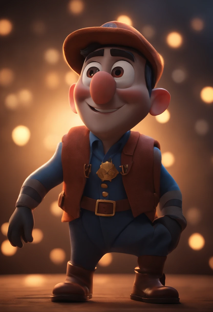 animation character, Caracter, animation style rendering, 3D estilizado, Arnold Maya render, 3 d render stylized, toon render keyshot, Personagem 3D, Personagem 3D, 3d rendering stylized, 3 d character render, personagem de desenho animado, Personagem de close up, Pose de personagem,  (Estilo Pixar) (master part:1.2) (Bokeh) (best quality) (pele detalhada) (textura detalhada) (8k) (argila) (Cinematic lighting) (foco nítido