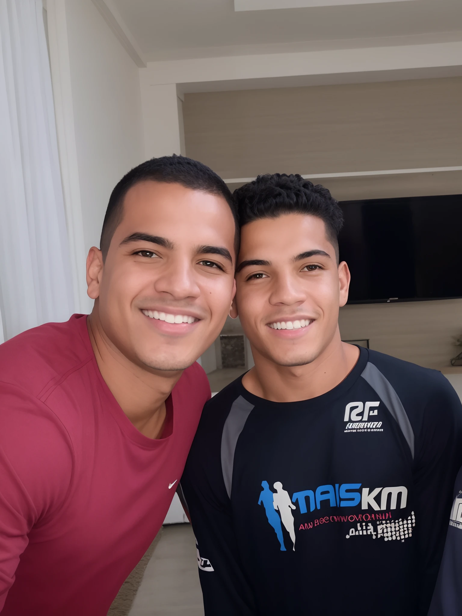 there are two men that are posing for a picture together, caio santos, david rios ferreira, with a kid, mateus 9 5, Ronaldo Luis Nazario da Lima, Nick Silva, andrea rocha, Directed by: Daniel Lieske, daniel mirante, lucas graziano, david marquez, Directed by: Samuel Silva, Alex Malveda, Directed by: Emerson Silva, andres rios