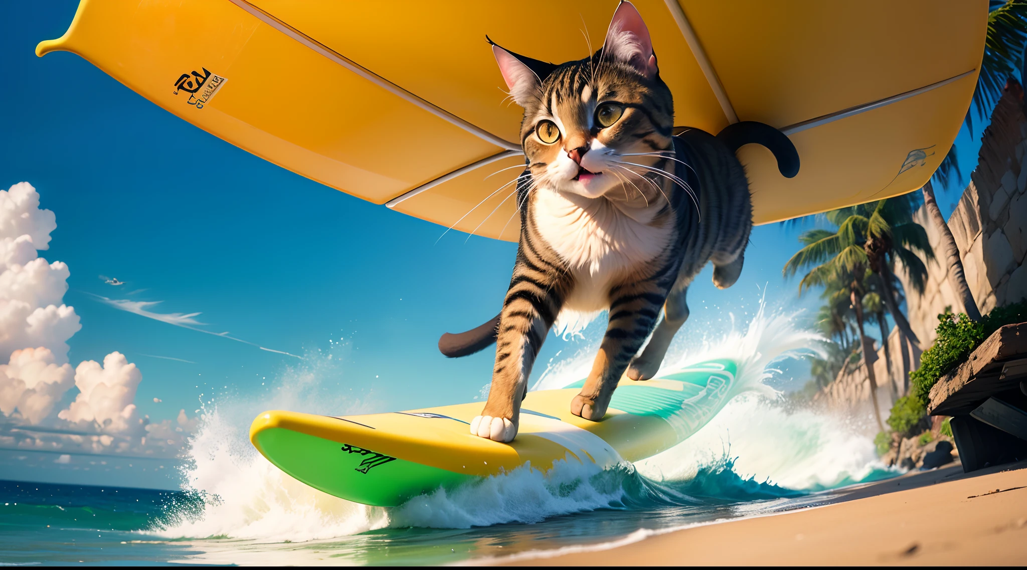 Gato surfando