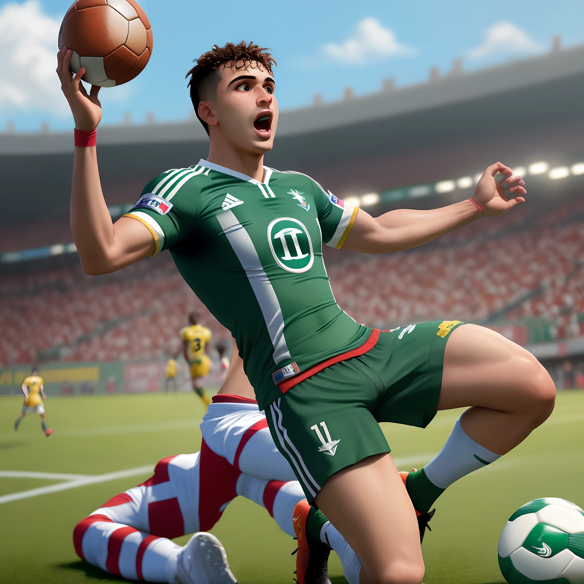 Criar um jogador de futebol do Palmeiras no estilo Pixar