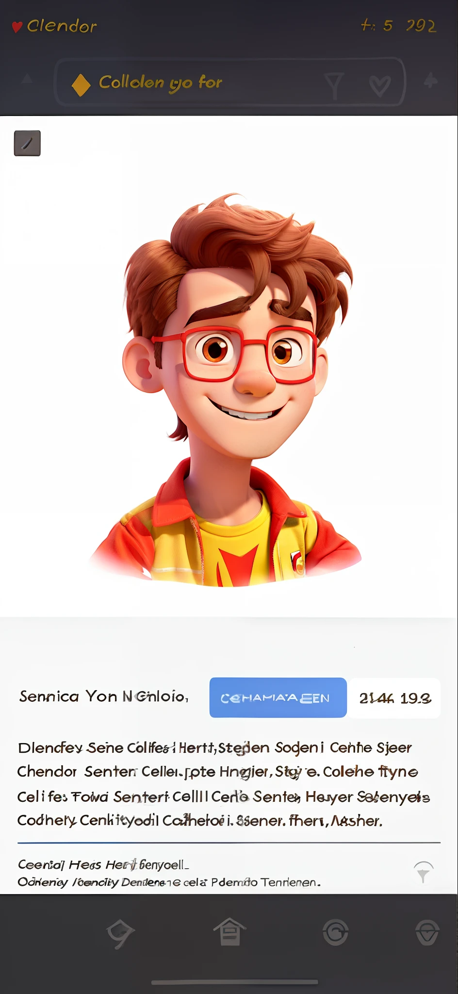 There's a dressed boy smiling in a costume standing on a tennis court, wearing red and yellow hero suit, wearing hero costume, Like the Chapolin Colorado Costume of yellow shorts and shirt with red long sleeves and white sneakers, With red antennae and a red hammer in his hand, sorrindo. DESENHO ANIMADO PIXAR, DISNEY