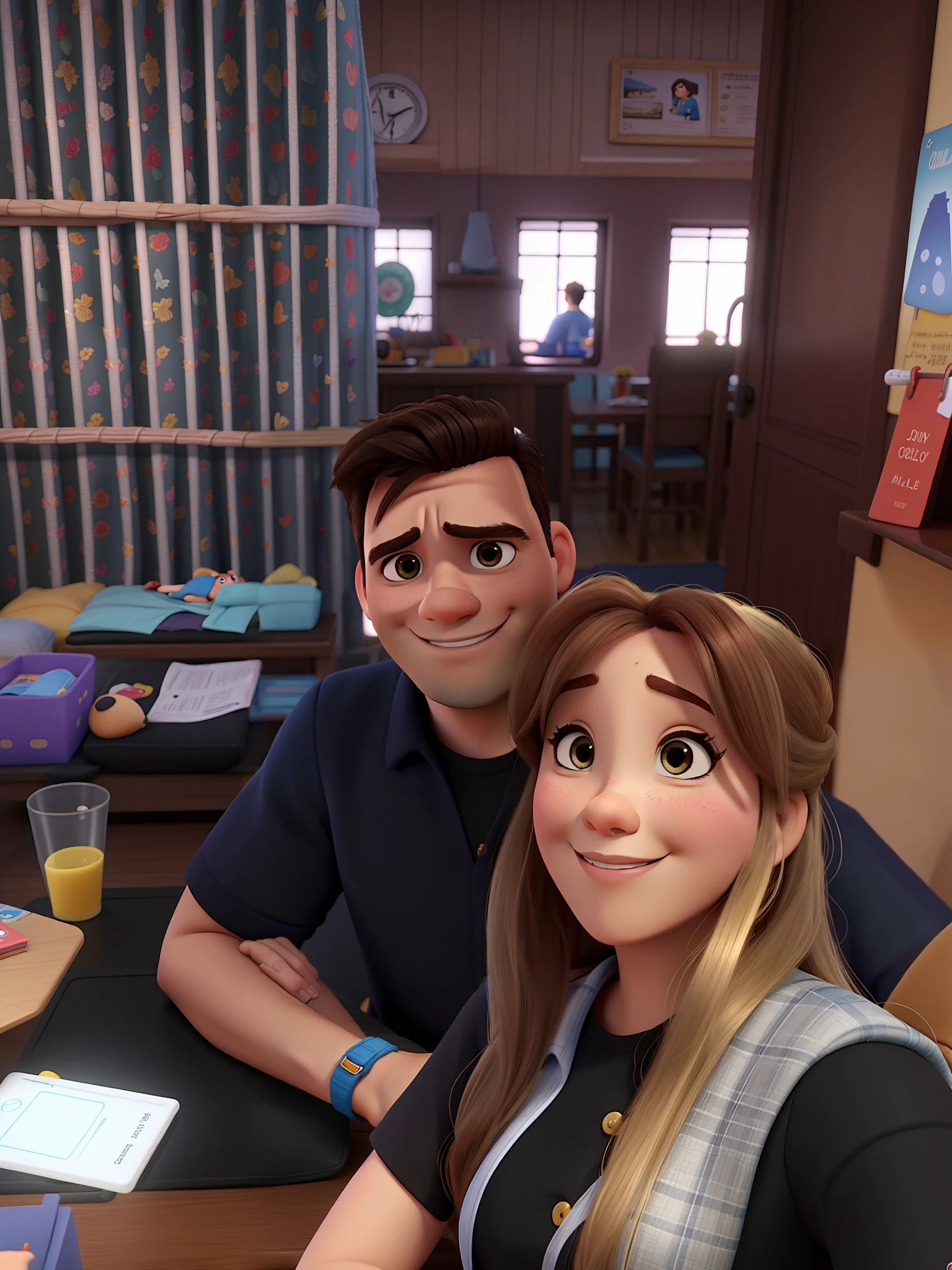 Casal estilo Disney pixar, alta qualidade, melhor qualidade