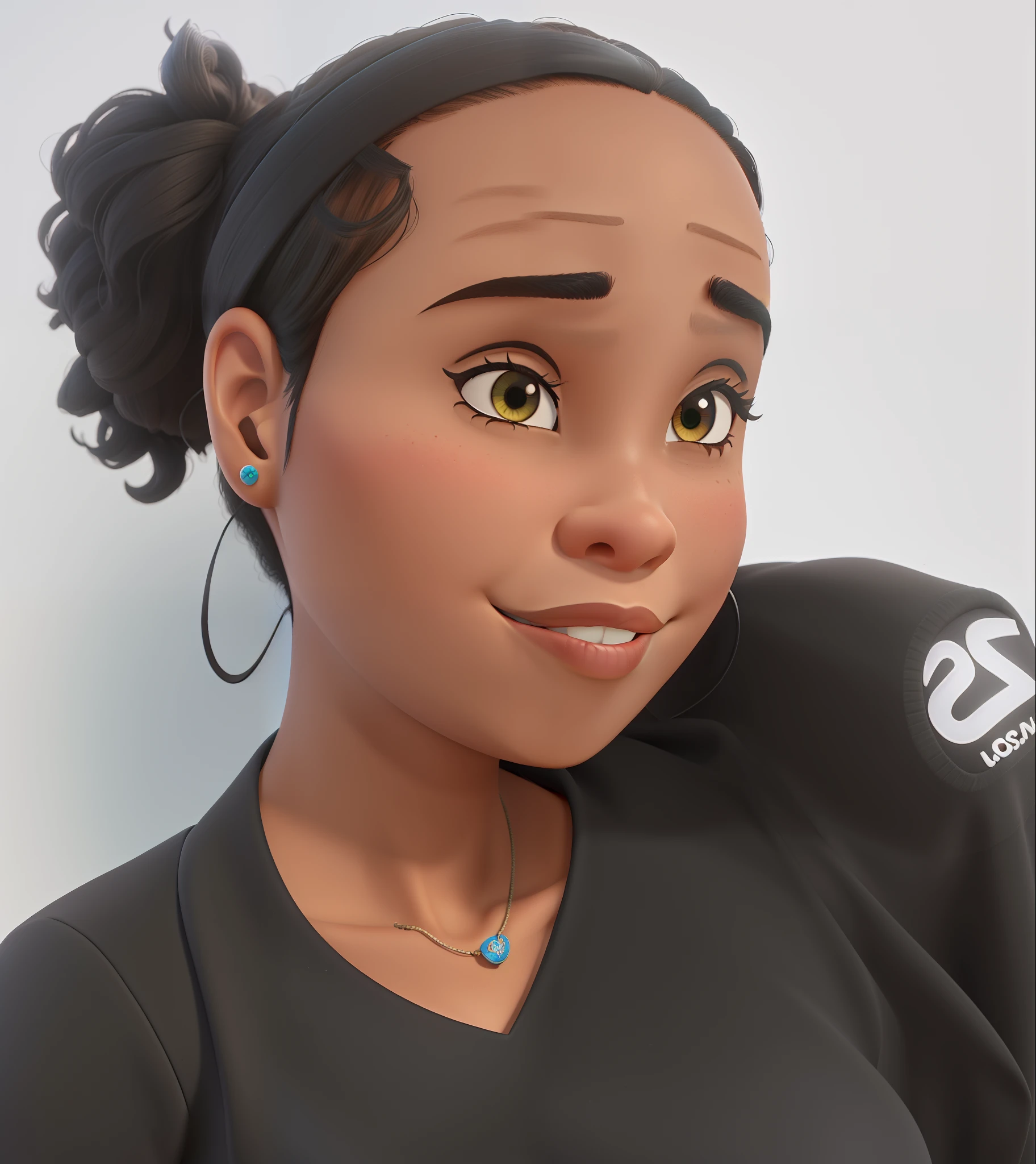 Mulher negra, jovem, estilo disney pixar, alta qualidade