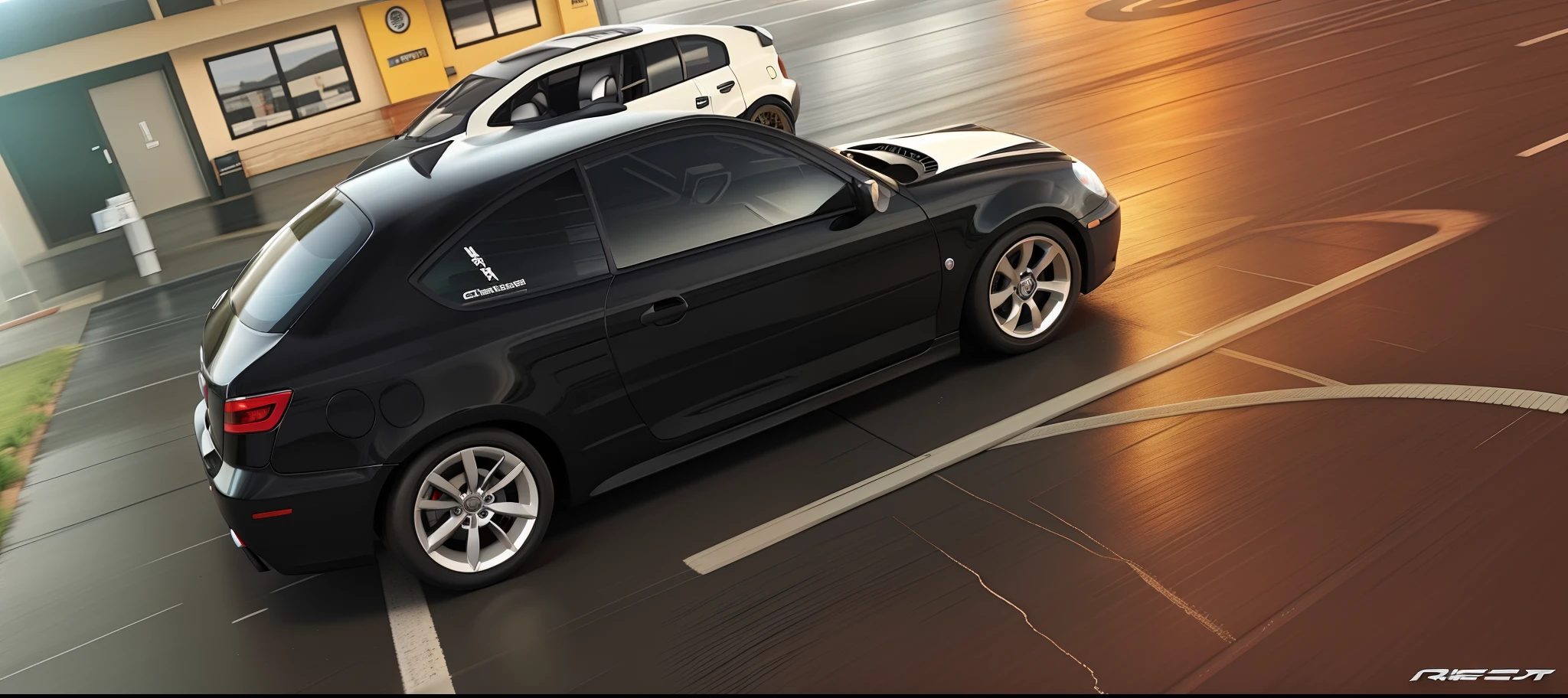 Carro preto , crie um carro rebaixado estilo need for speed