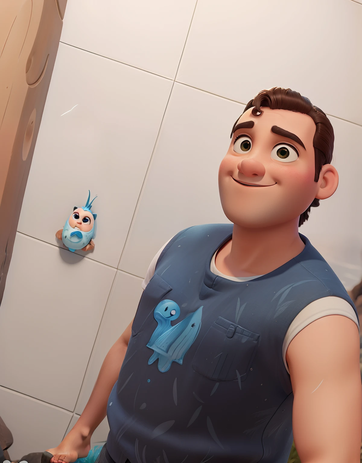 Igual a foto em pixar com fundo mar em cima de uma montanha